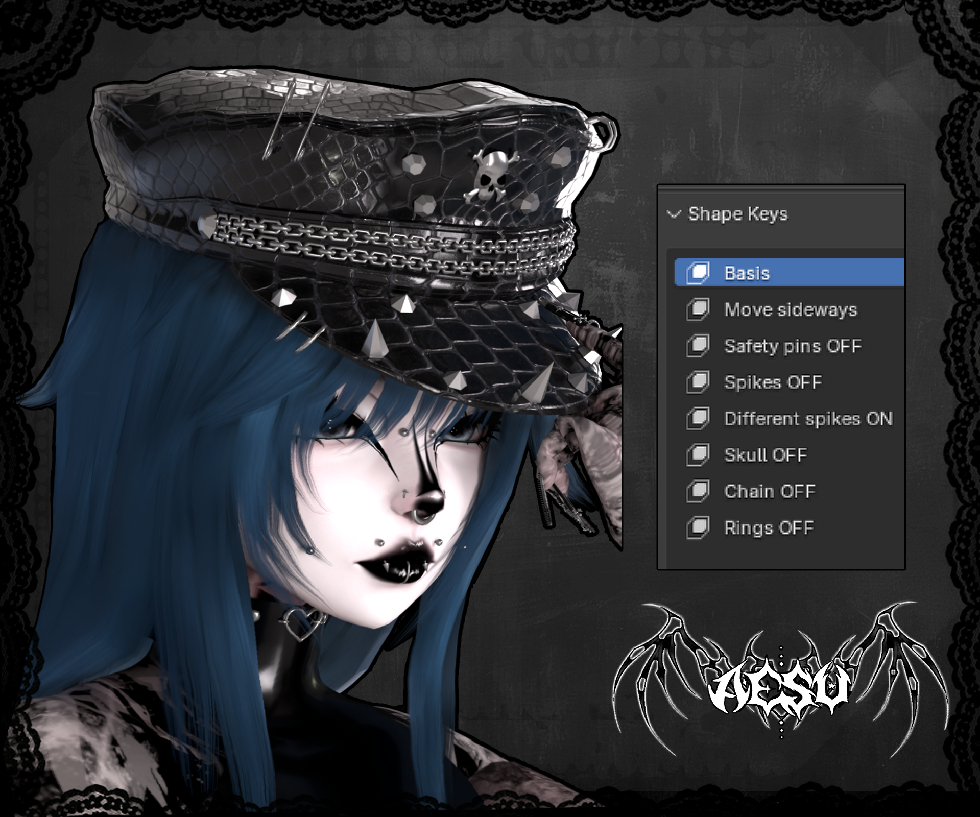 Military goth hat