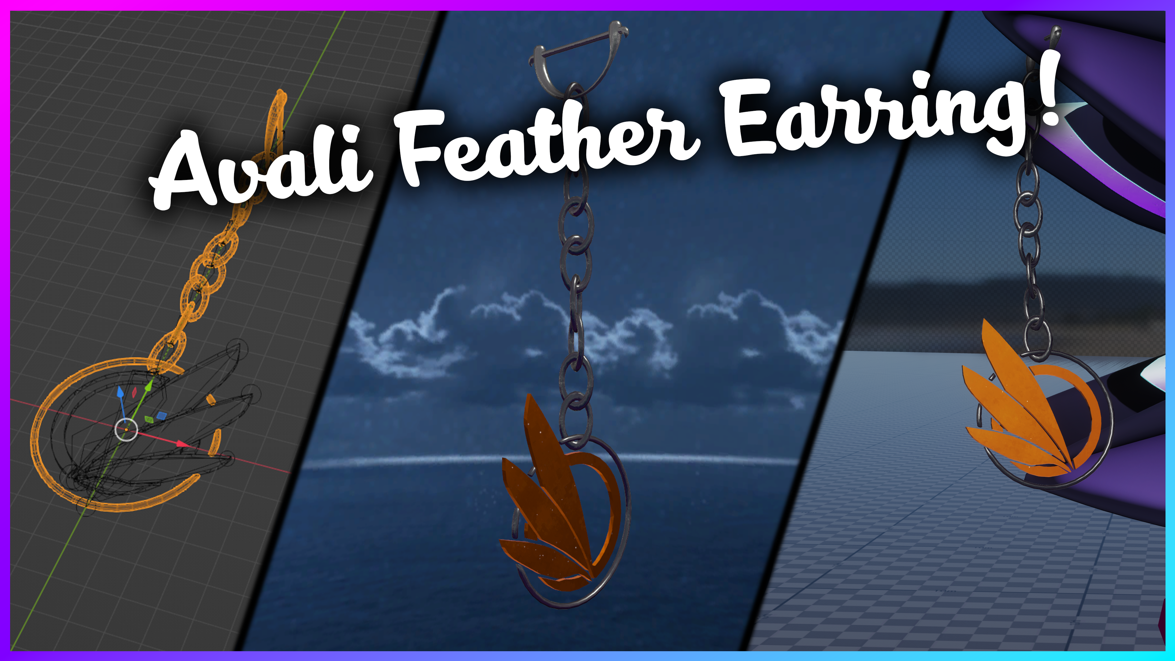 Avali Feather Earring Asset
