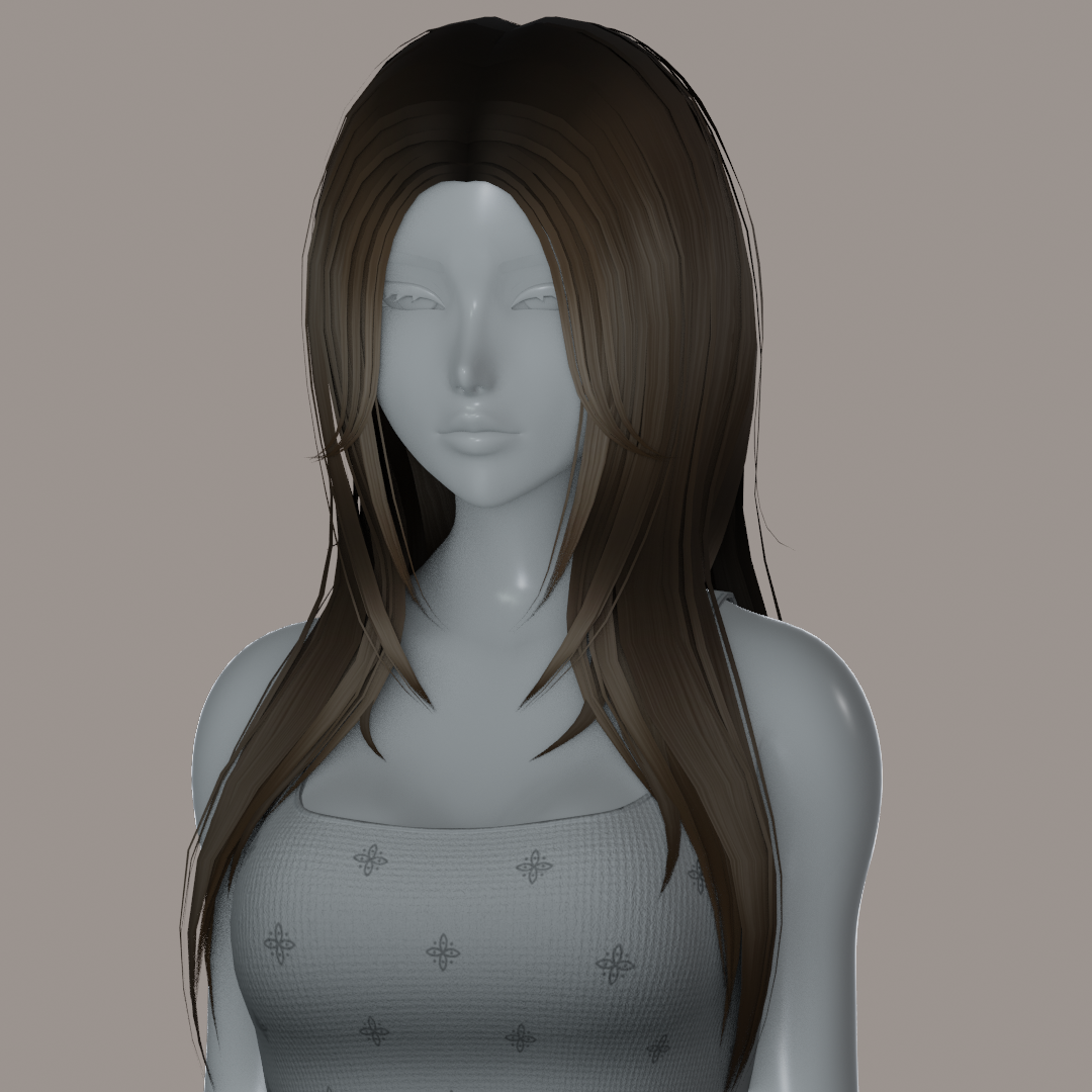 Hair - Long Middle Part