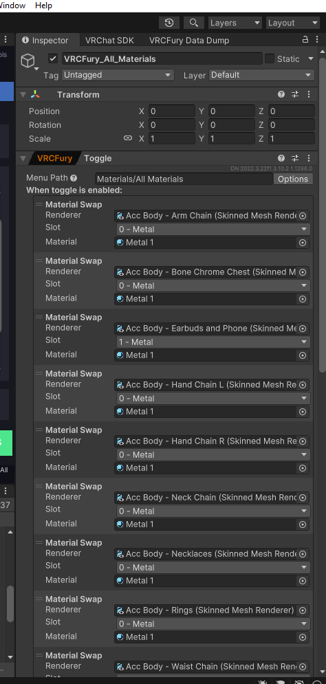 Material Search & Batch Swap Tool + VRCFury Mat Swap Generator