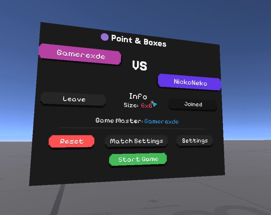 Point & Boxes (A VRChat Dots and Boxes game)
