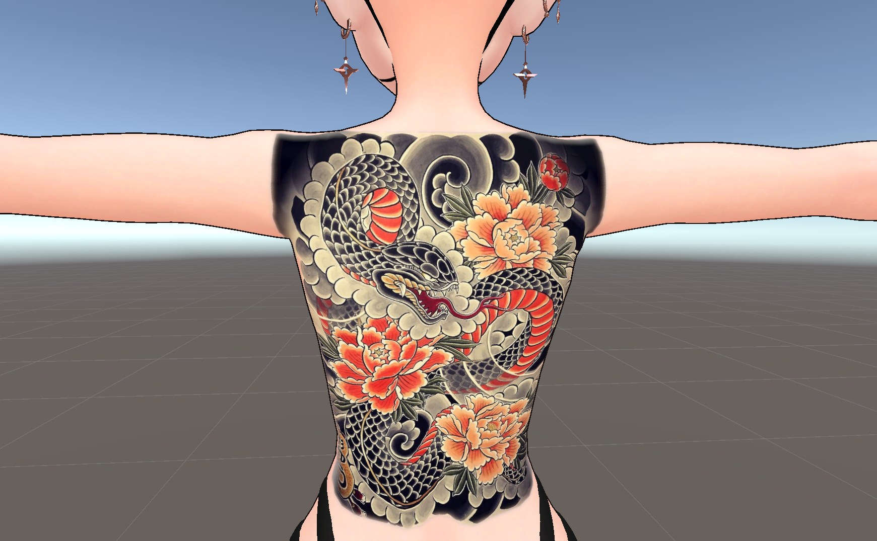 Snake back tattoo for GodMagician