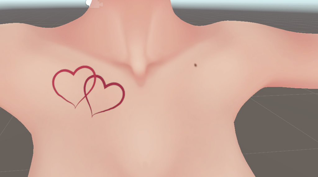 Overlapping hearts collarbone tattoo for VRBASE EGIRL