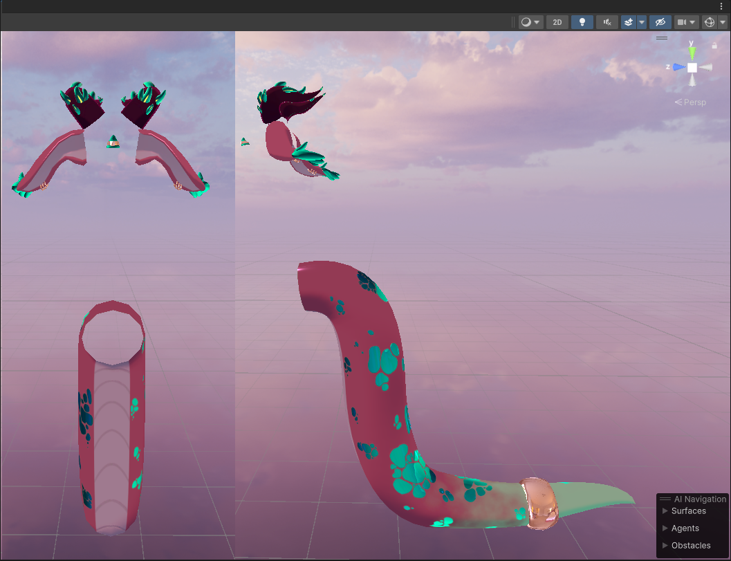Azalea Dragon Addons (horn/tail/ears/nose horn)