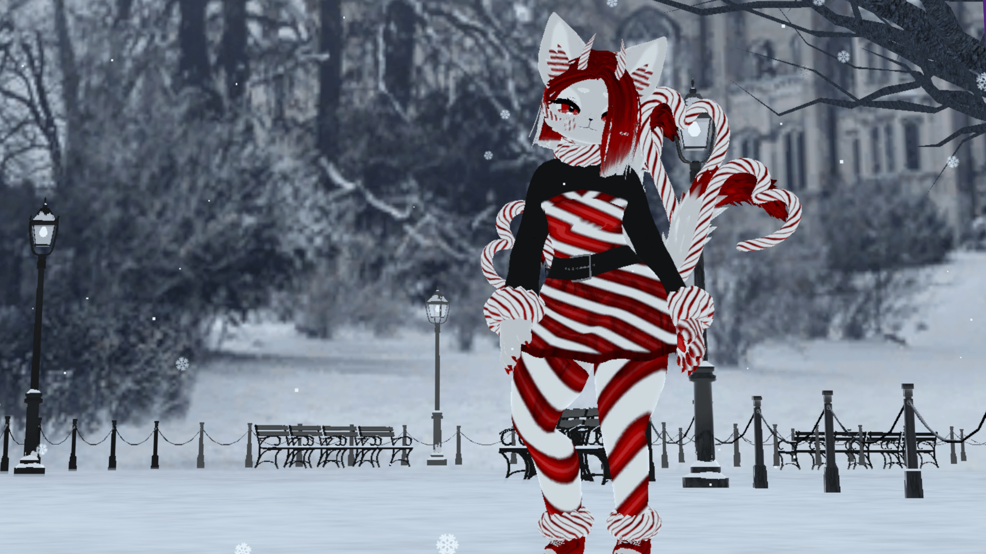 Candy Cane Lane Deira VRChat Furry Avatars Pepper and Minty