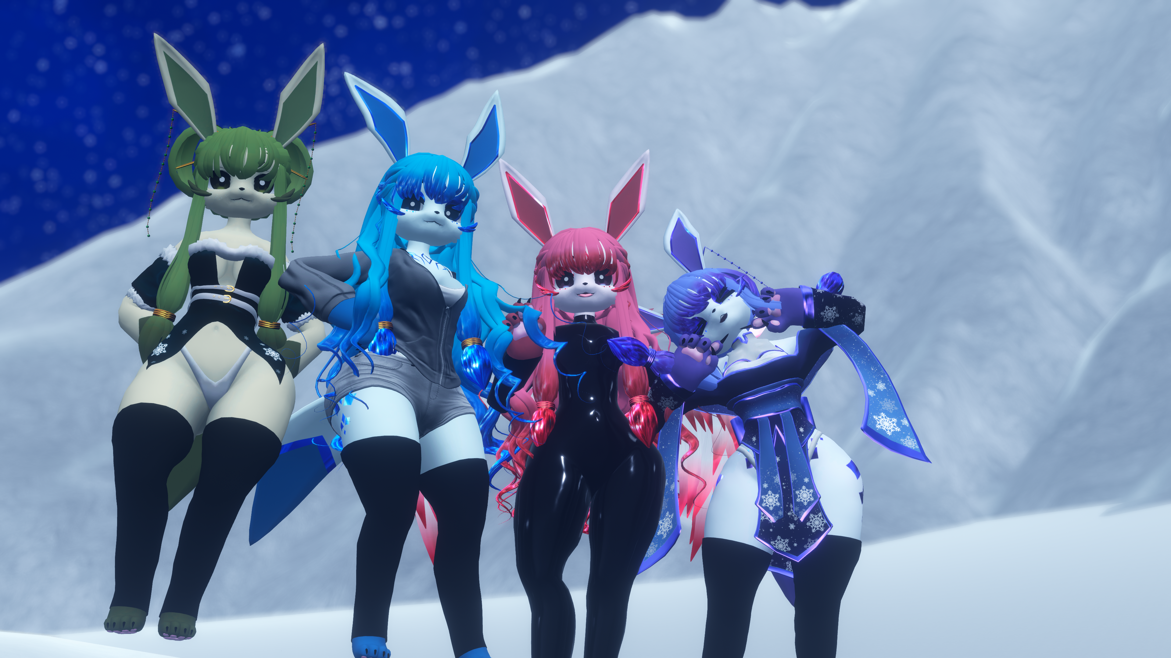(Facetracking) Glacia the Icy Canine Deira VRChat Avatar (Quest Compatible)