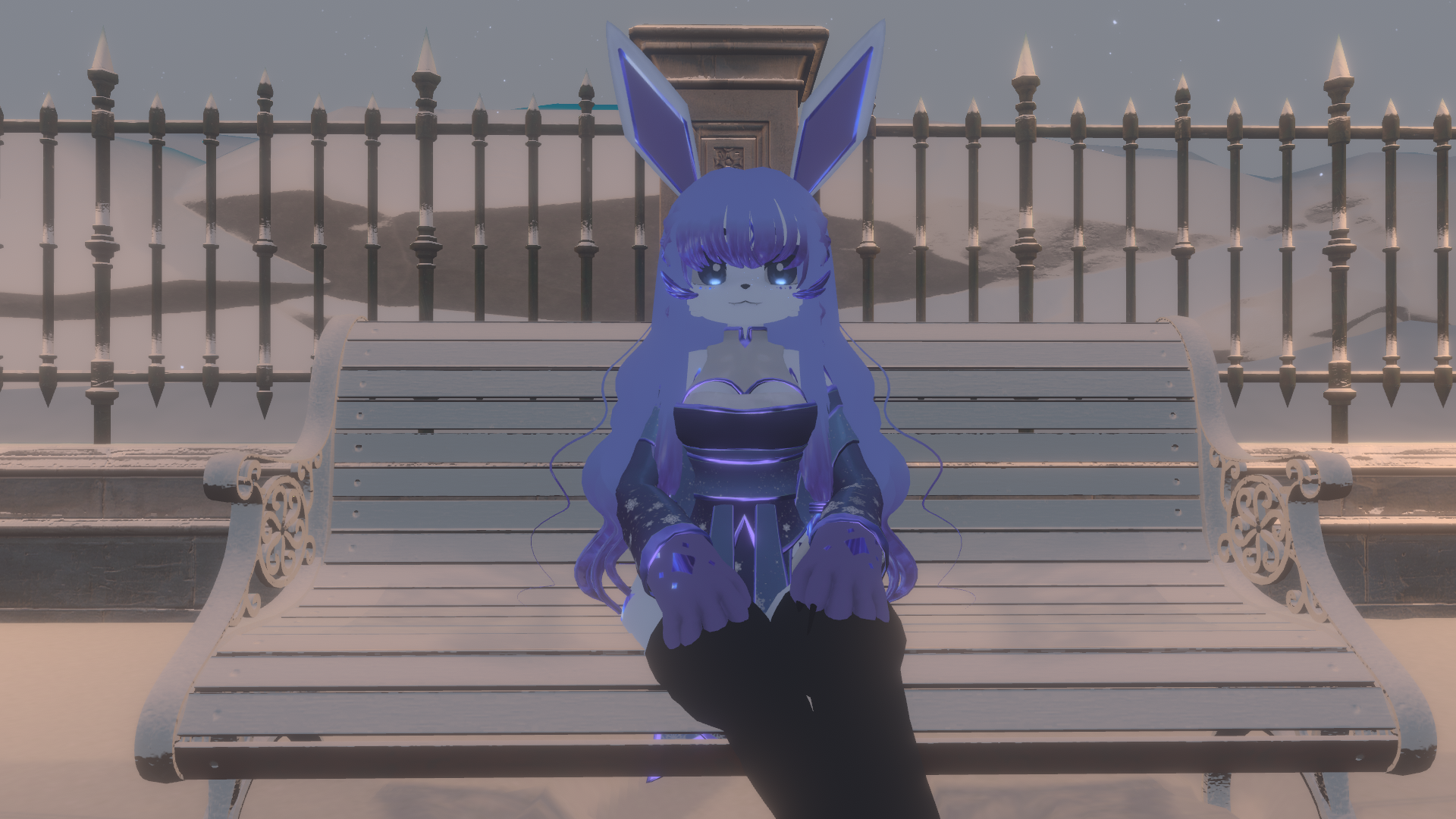 (Facetracking) Glacia the Icy Canine Deira VRChat Avatar (Quest Compatible)