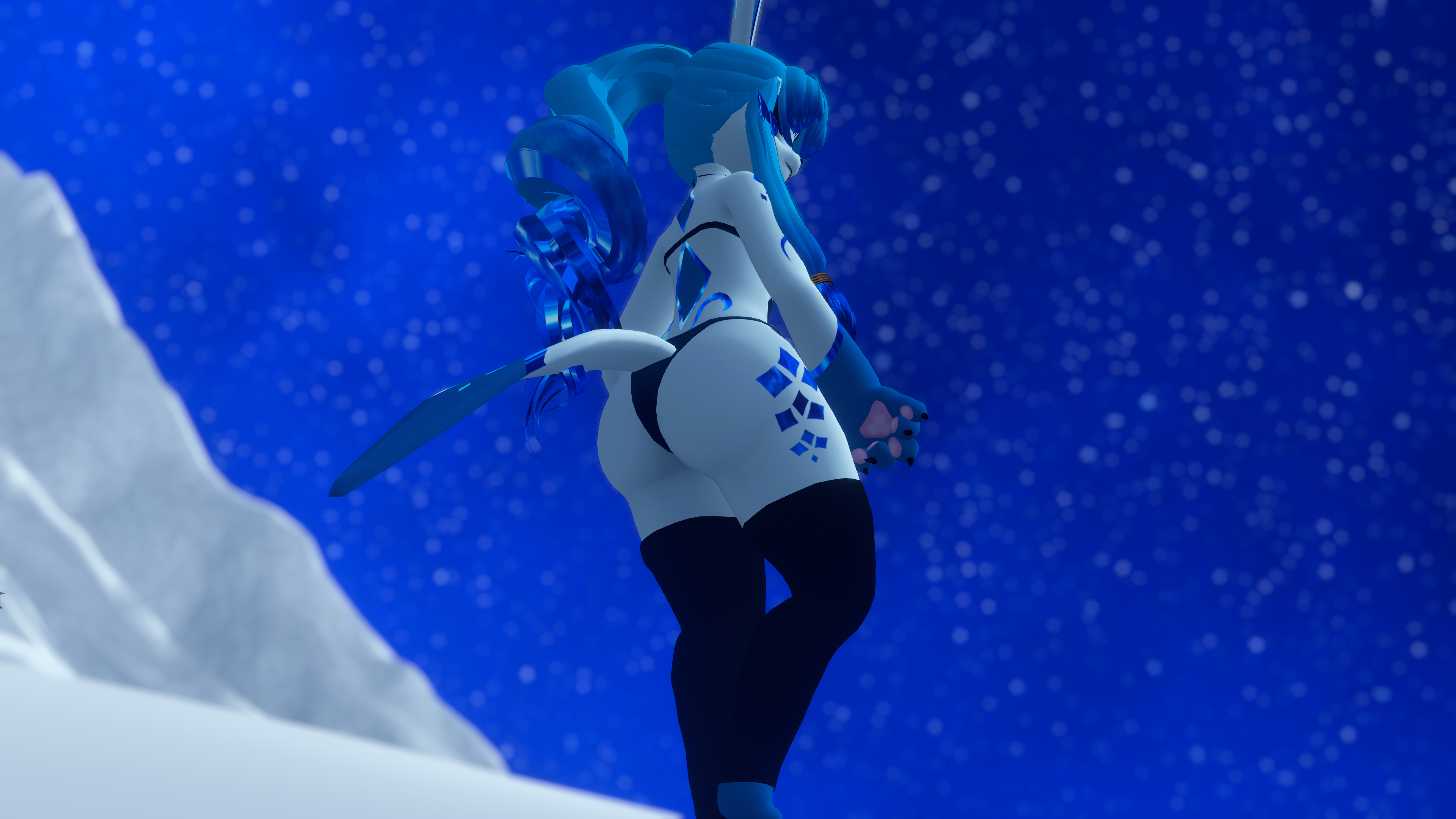 (Facetracking) Glacia the Icy Canine Deira VRChat Avatar (Quest Compatible)