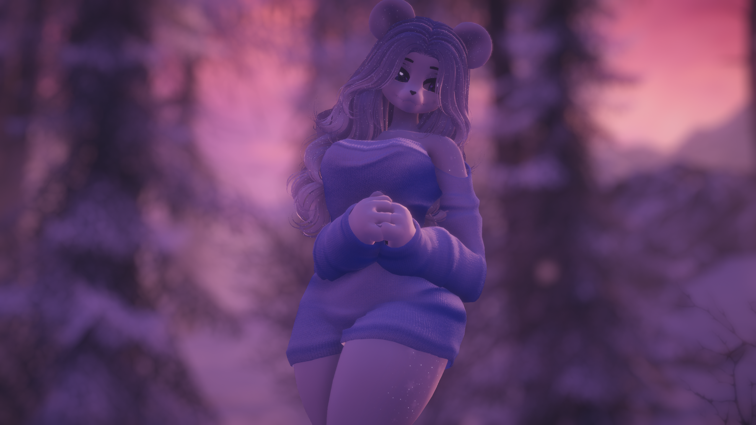Snow Berry Winter Bear VRChat Perci and Chibi Carbuncle Avatars