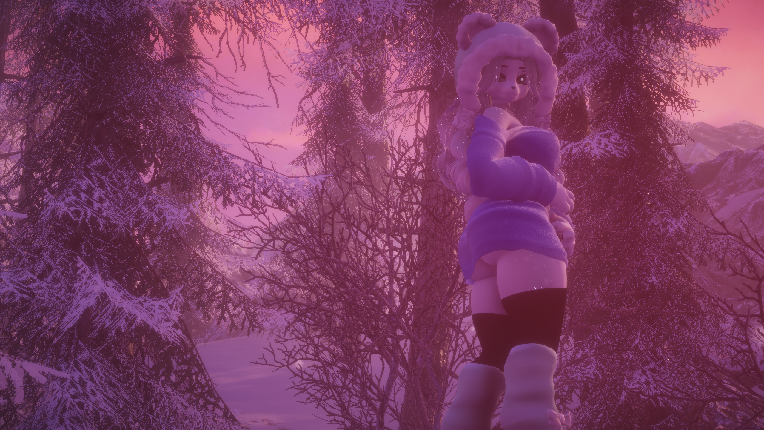 Snow Berry Winter Bear VRChat Perci and Chibi Carbuncle Avatars