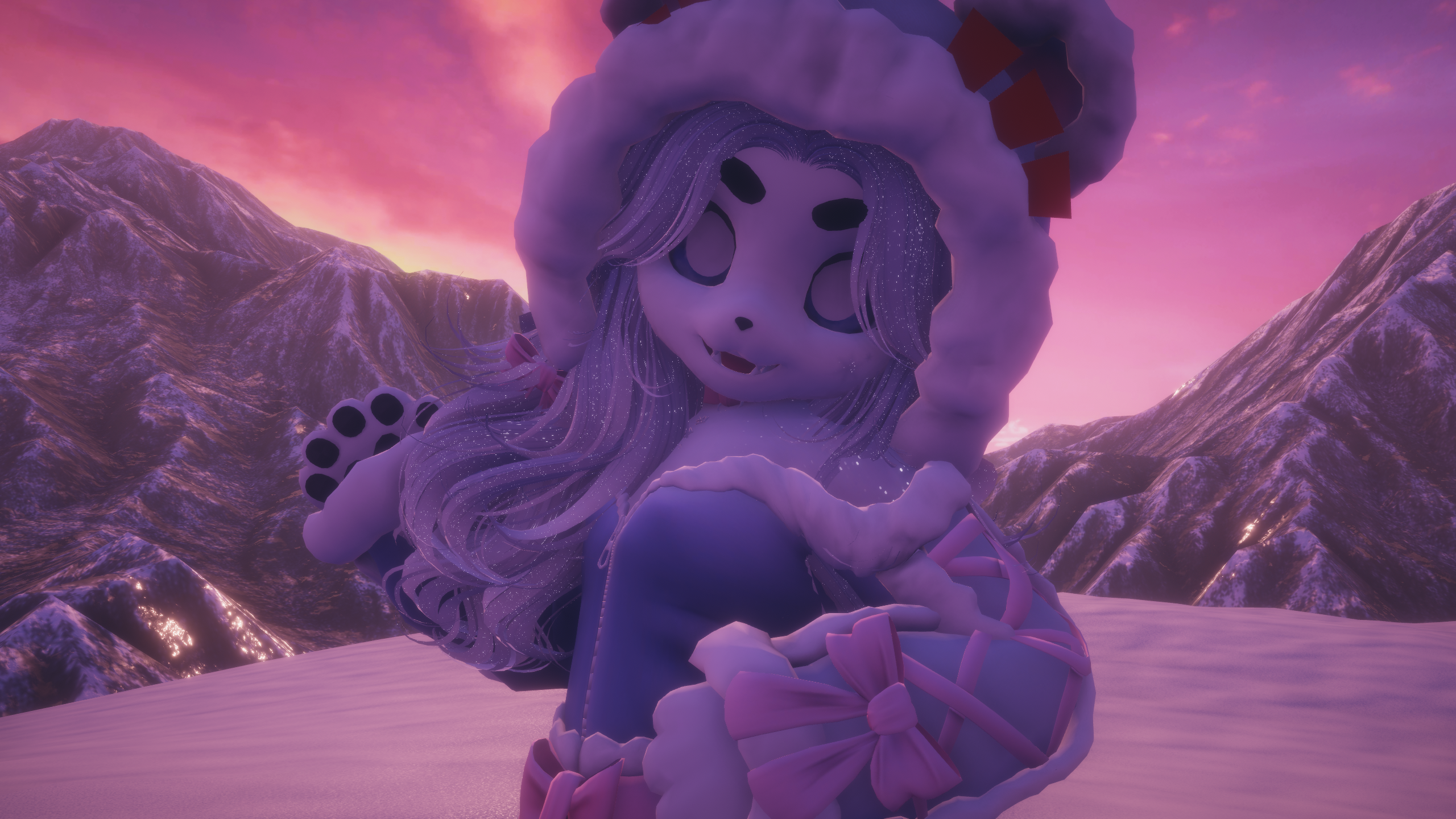 Snow Berry Winter Bear VRChat Perci and Chibi Carbuncle Avatars