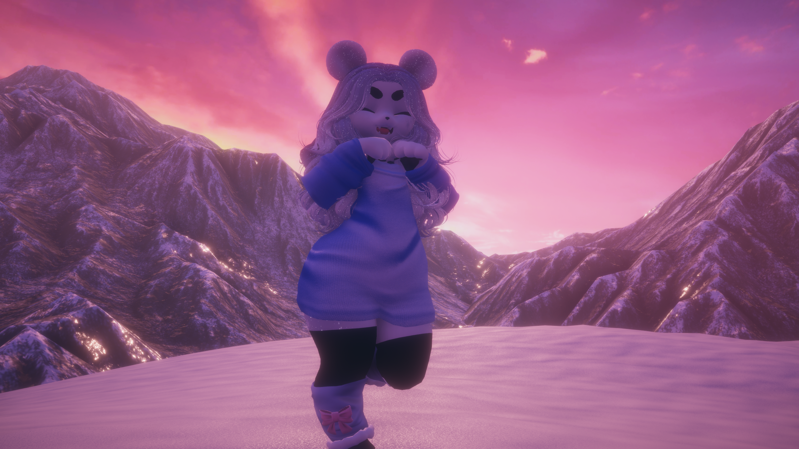 Snow Berry Winter Bear VRChat Perci and Chibi Carbuncle Avatars