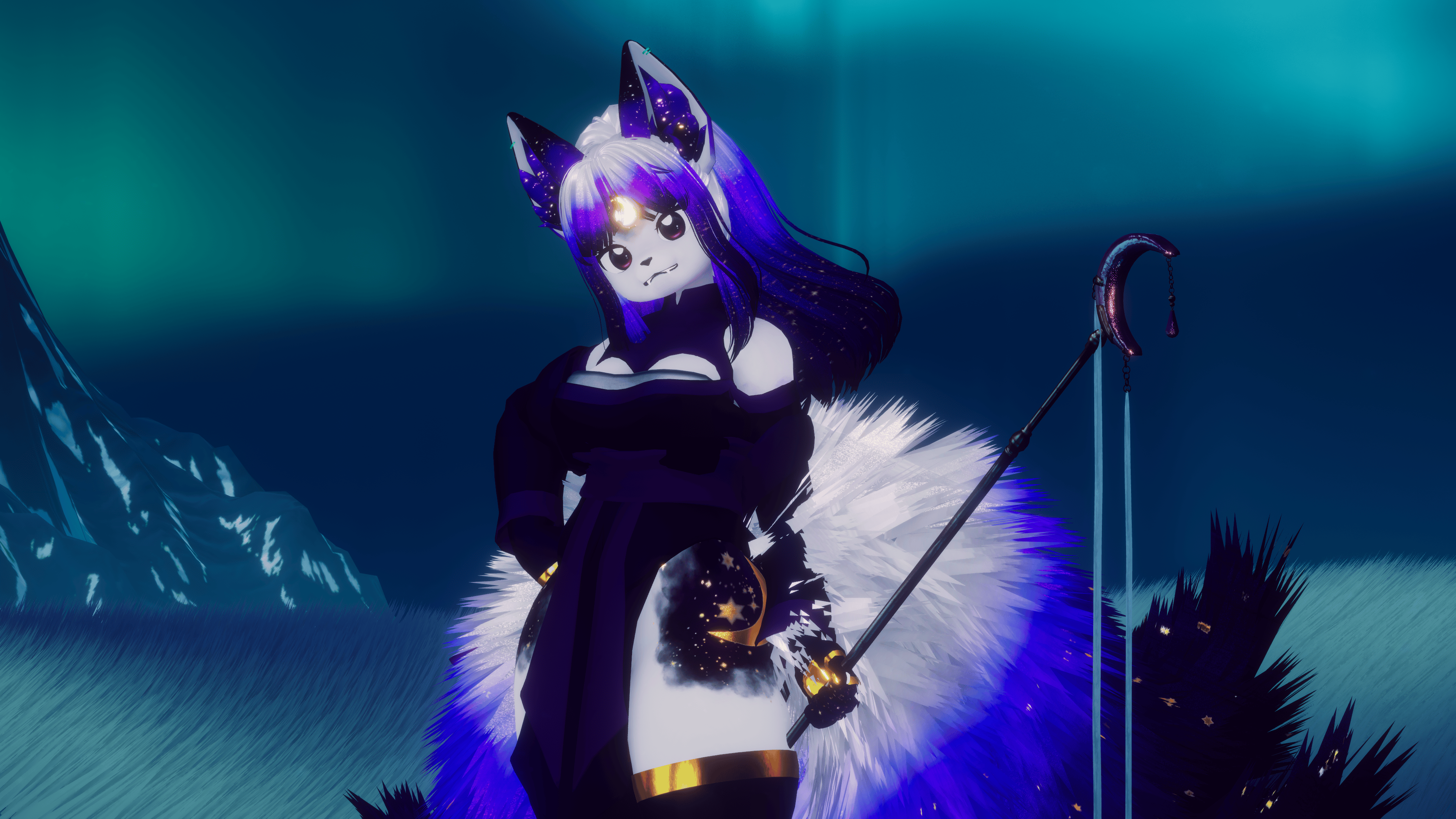 (FACETRACKING) Tsukiko the Moonlit Kitsune V2 VRChat Avatar