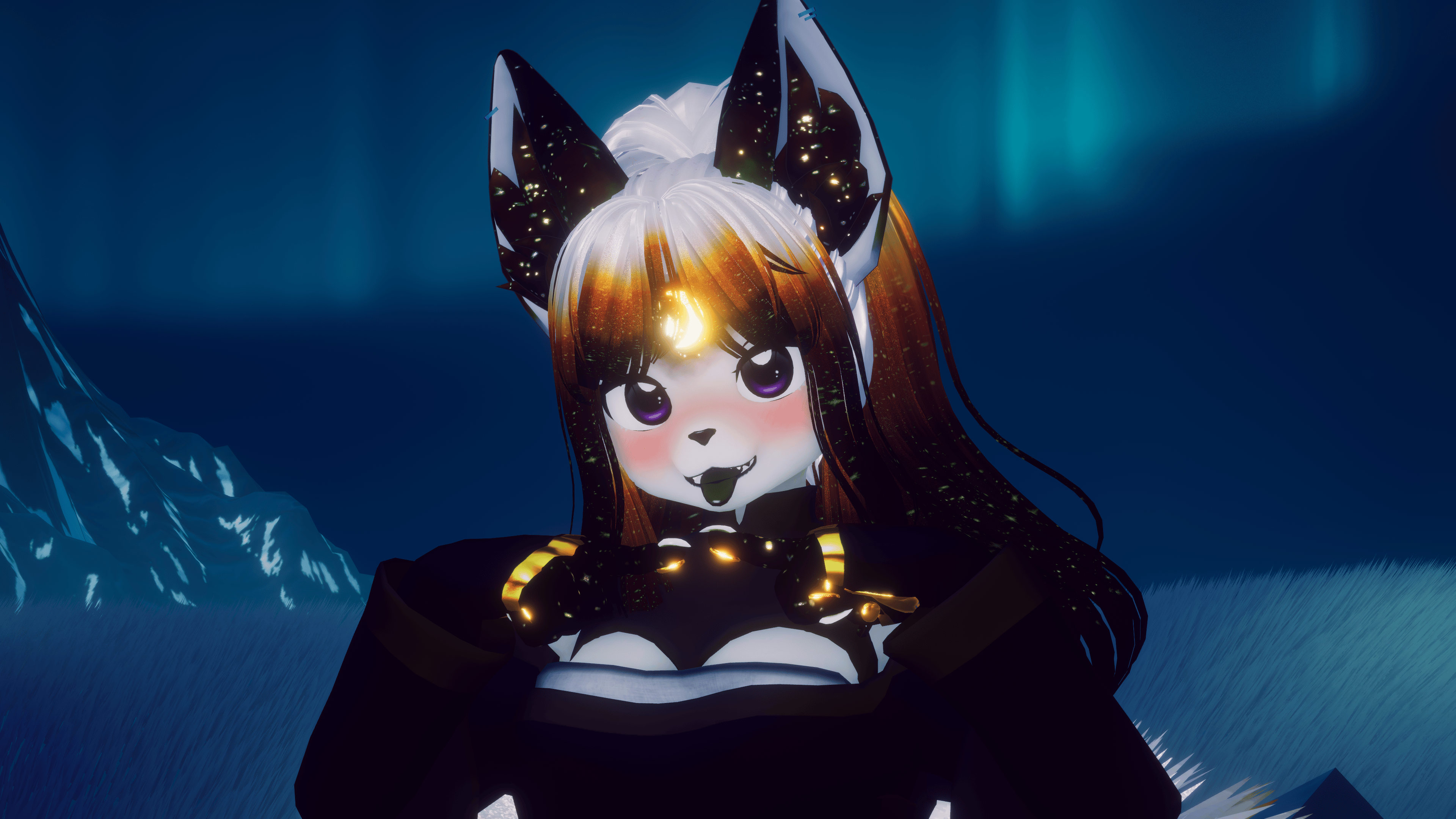 (FACETRACKING) Tsukiko the Moonlit Kitsune V2 VRChat Avatar