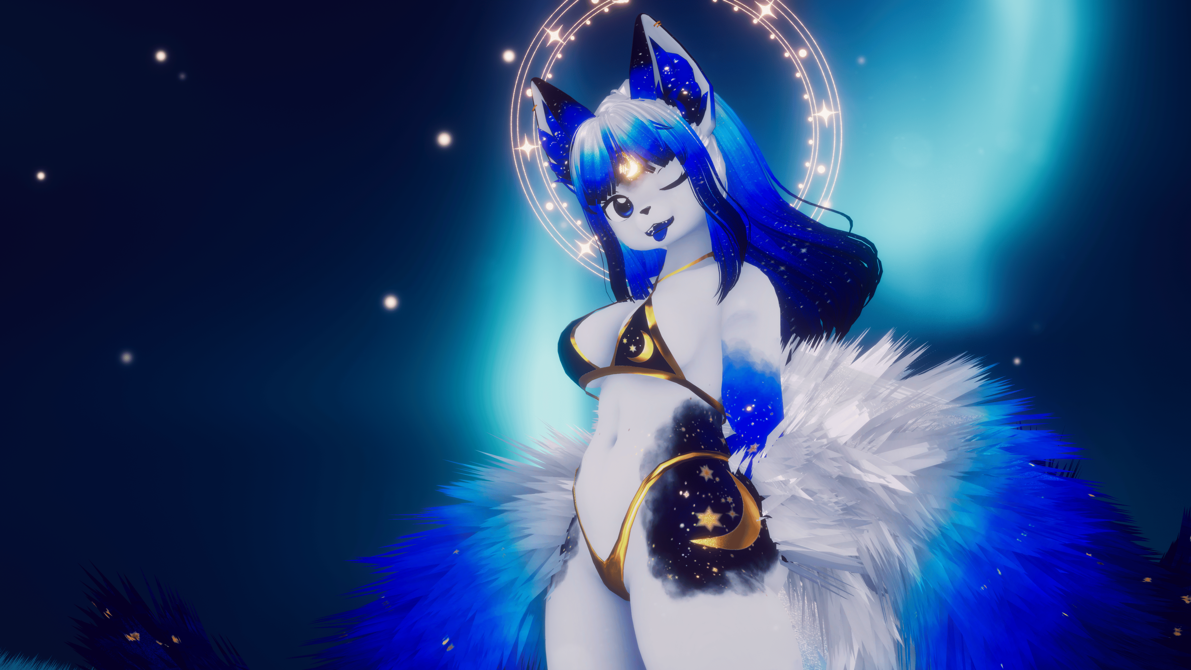 (FACETRACKING) Tsukiko the Moonlit Kitsune V2 VRChat Avatar
