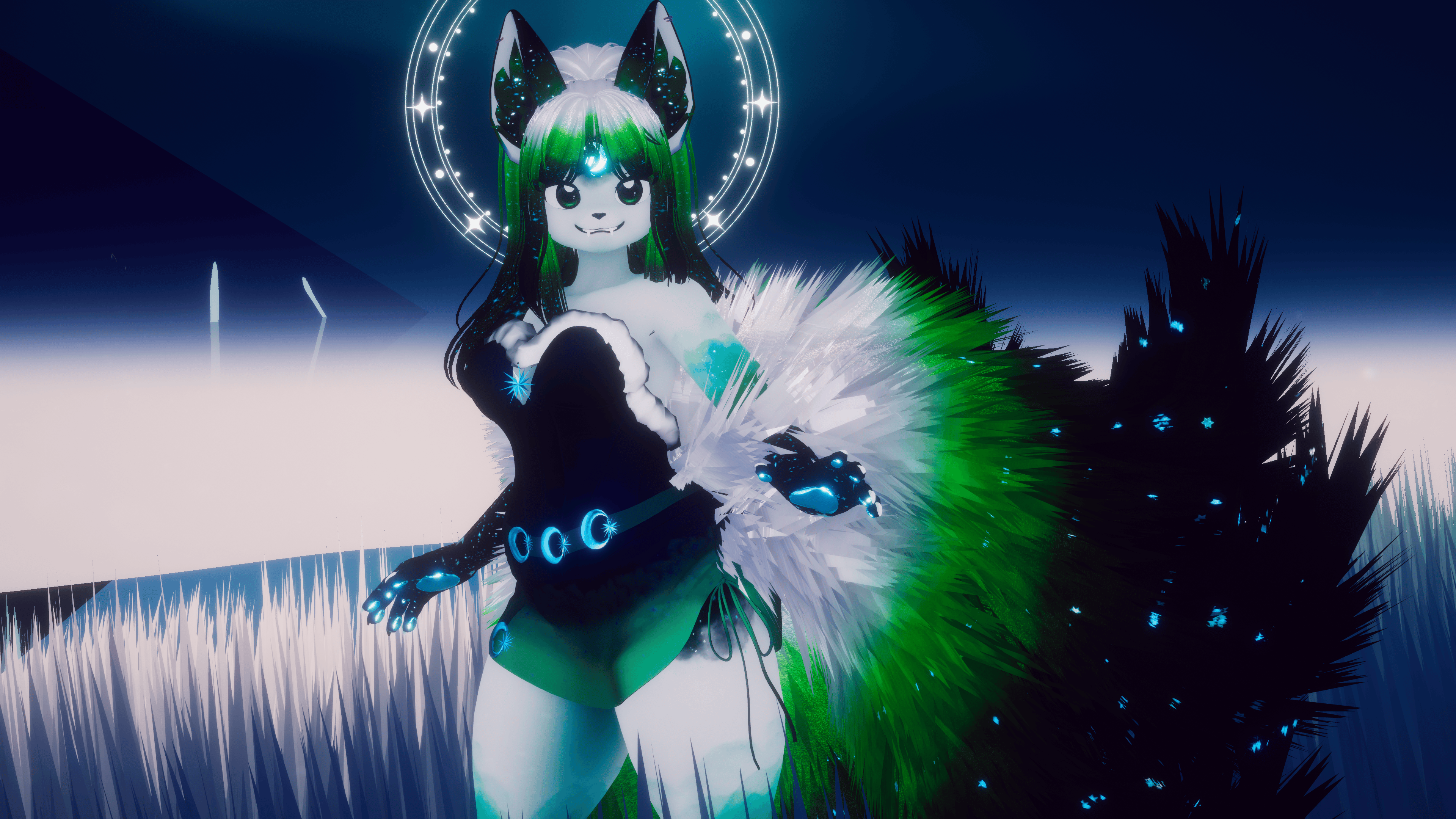 (FACETRACKING) Tsukiko the Moonlit Kitsune V2 VRChat Avatar
