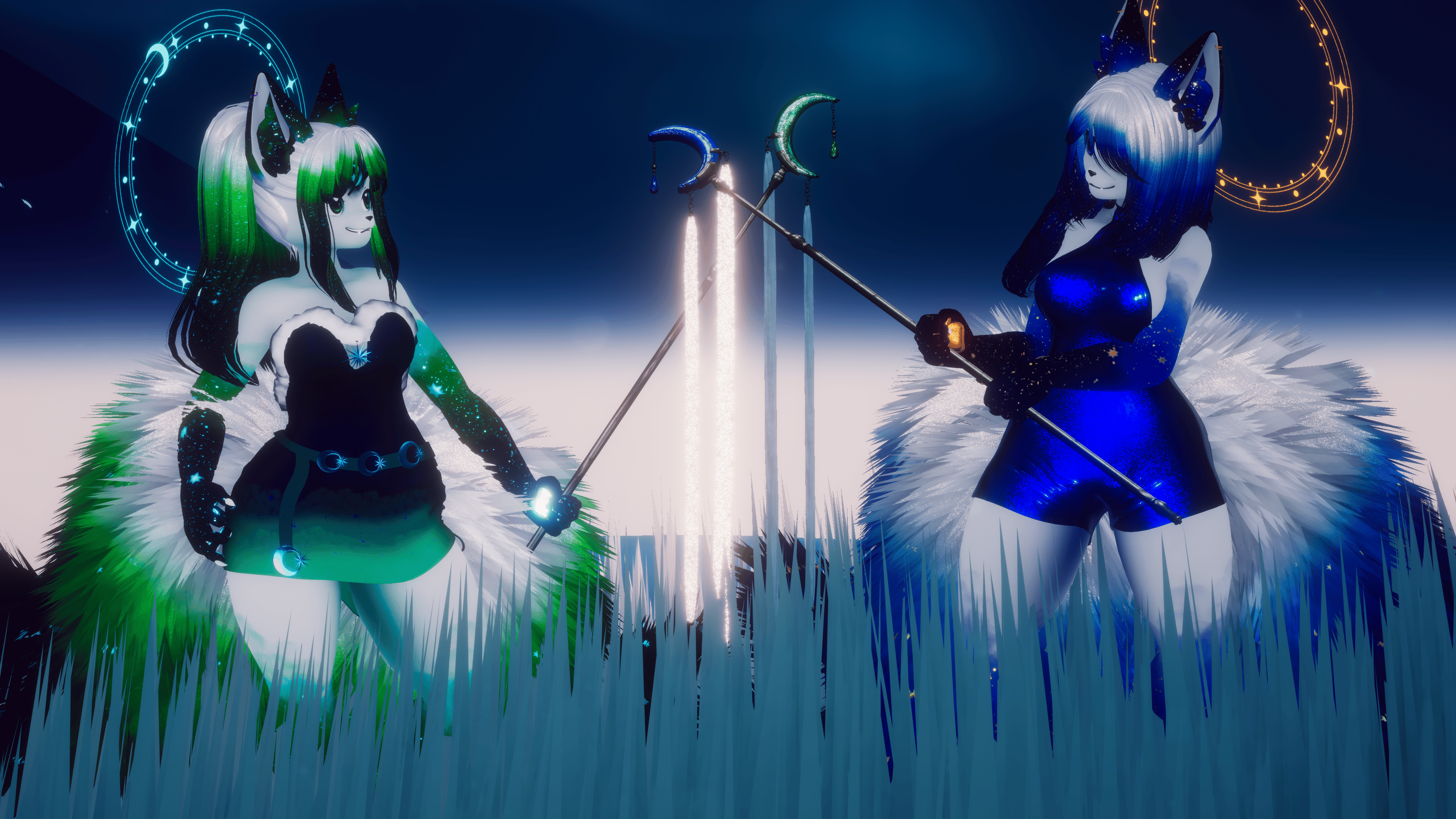 (FACETRACKING) Tsukiko the Moonlit Kitsune V2 VRChat Avatar