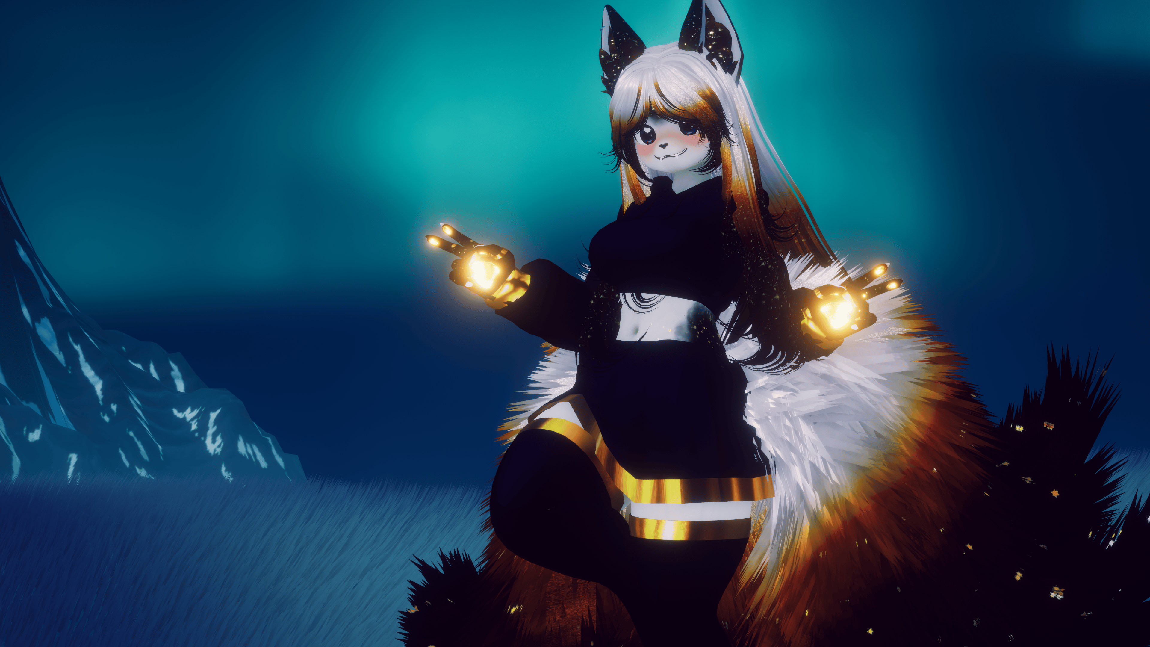 (FACETRACKING) Tsukiko the Moonlit Kitsune V2 VRChat Avatar