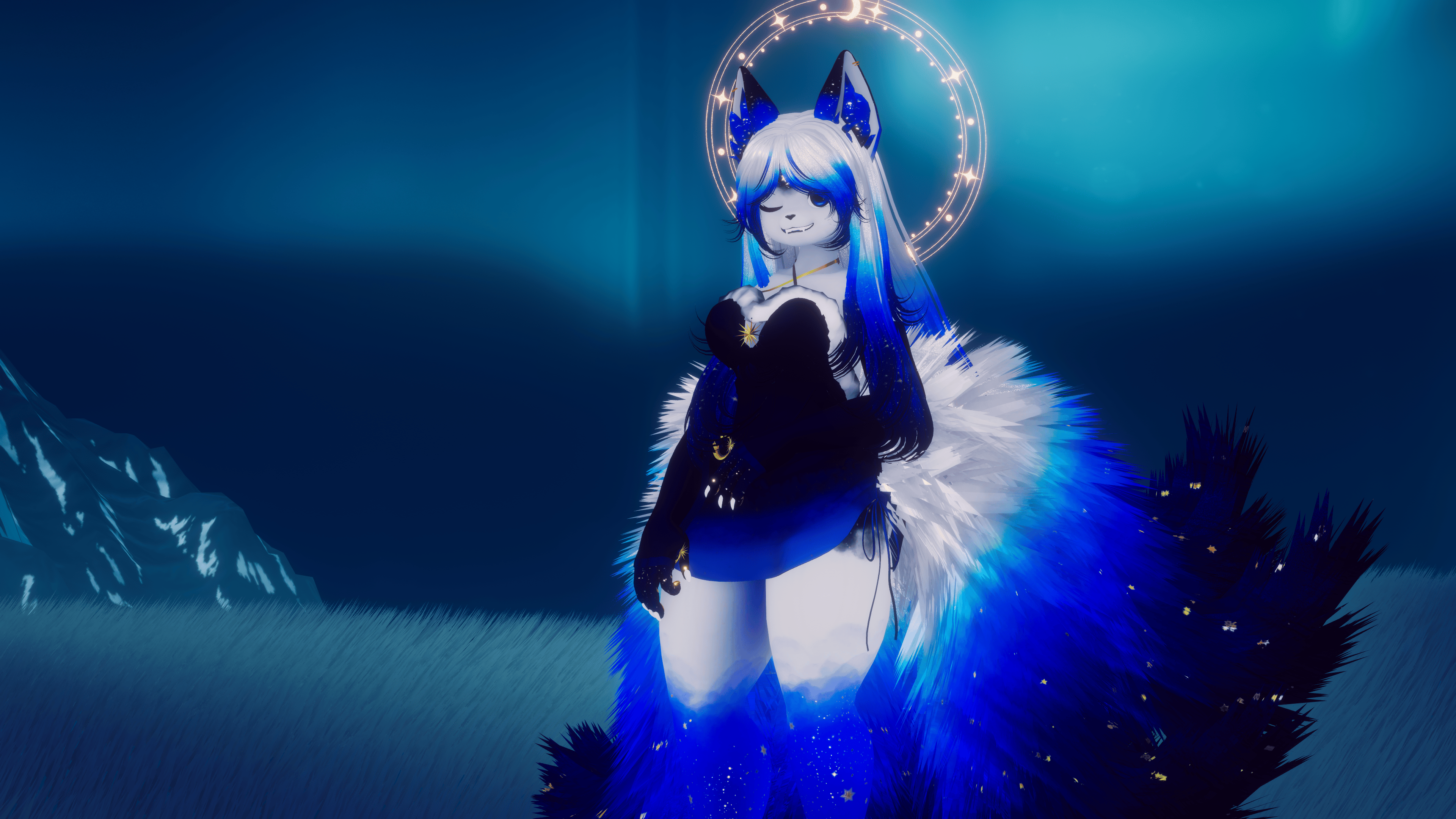 (FACETRACKING) Tsukiko the Moonlit Kitsune V2 VRChat Avatar