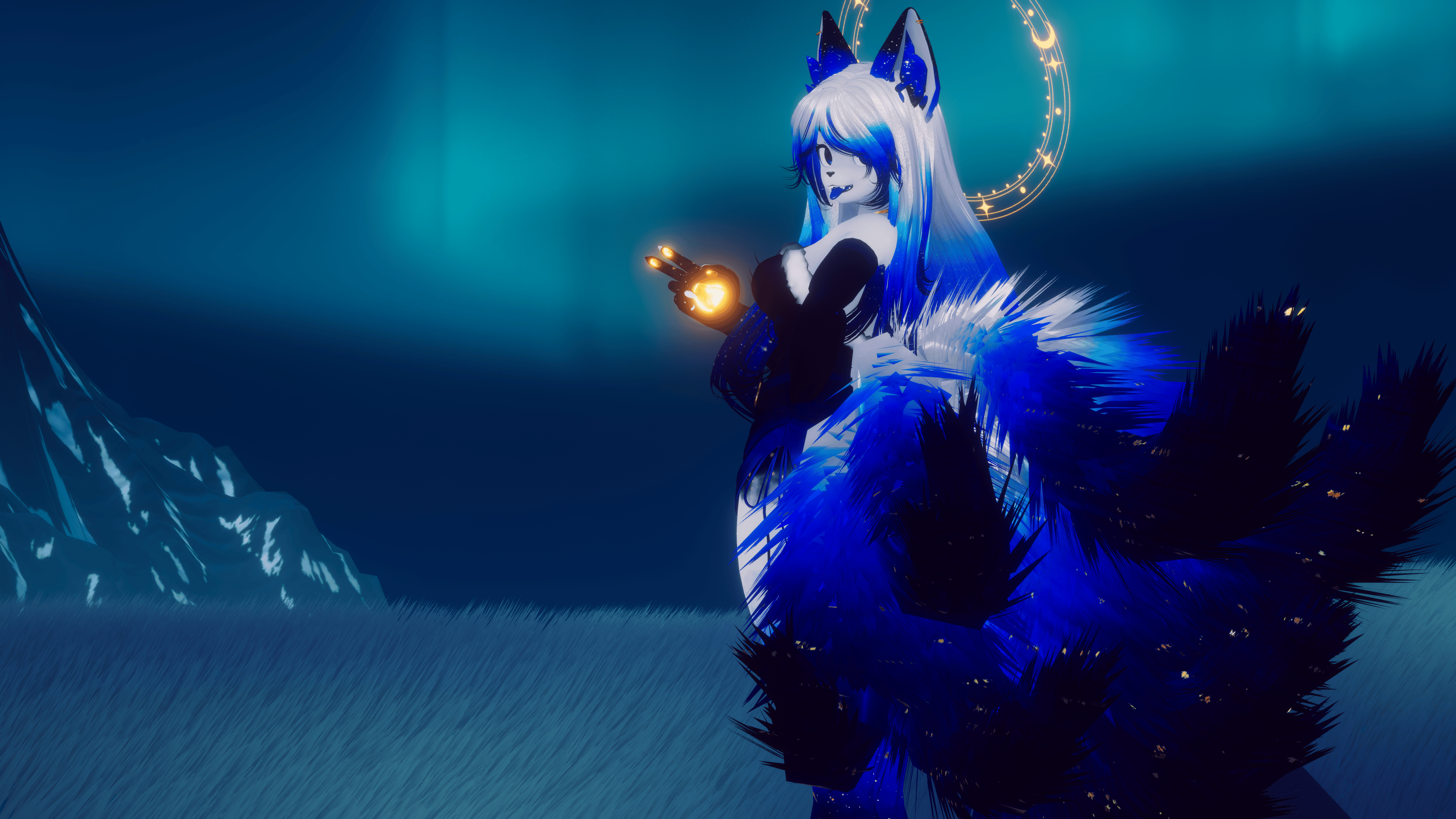 (FACETRACKING) Tsukiko the Moonlit Kitsune V2 VRChat Avatar