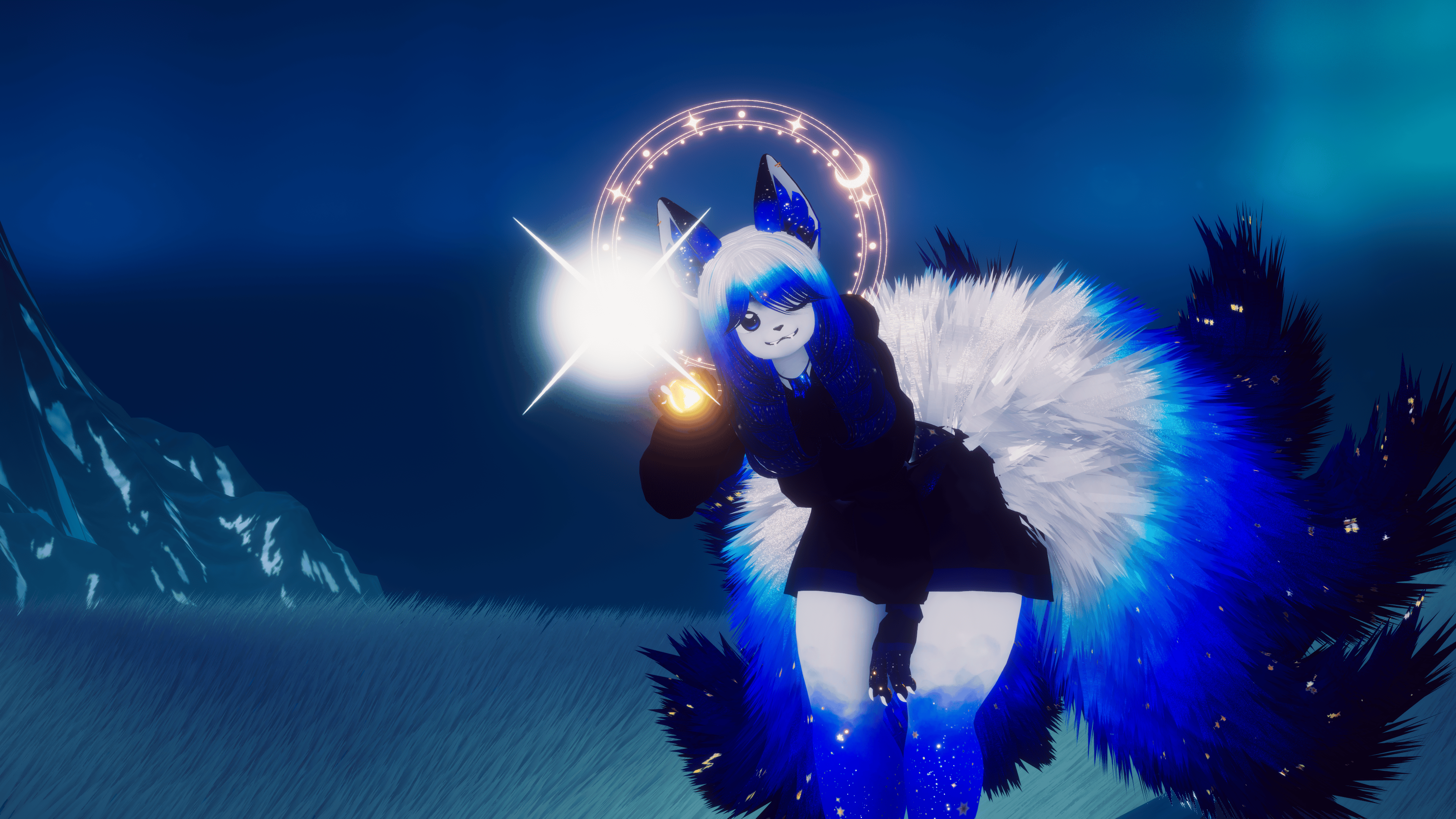 (FACETRACKING) Tsukiko the Moonlit Kitsune V2 VRChat Avatar