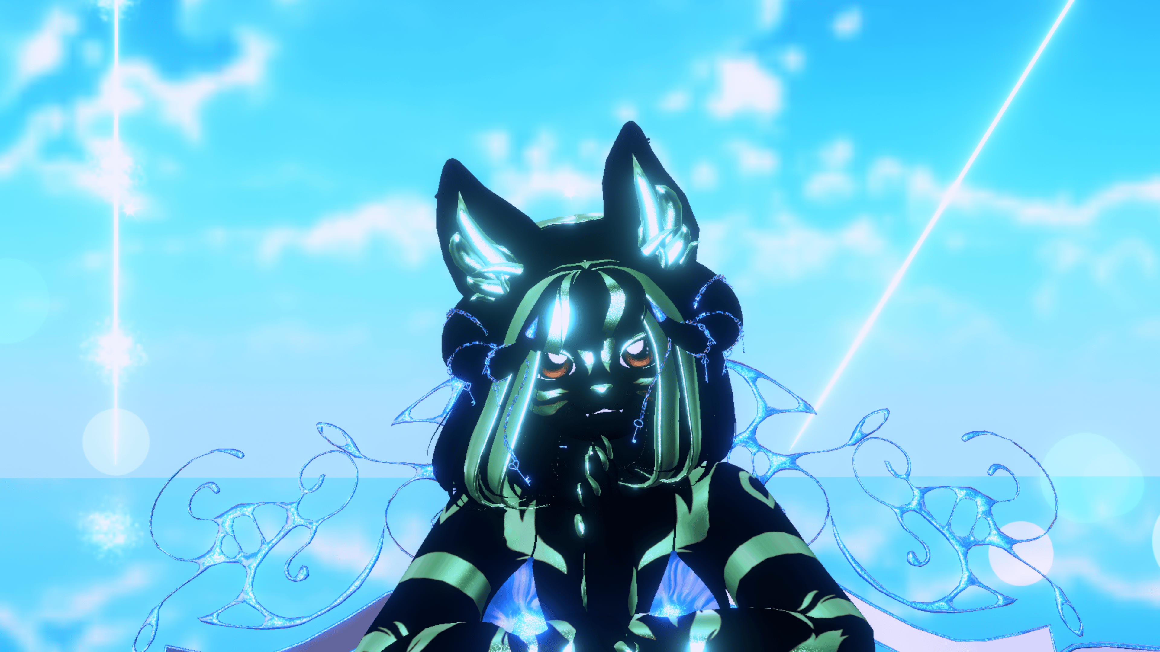 18+ (Facetracking) Aki the Golden Wolf VRChat Biscotti Avatar