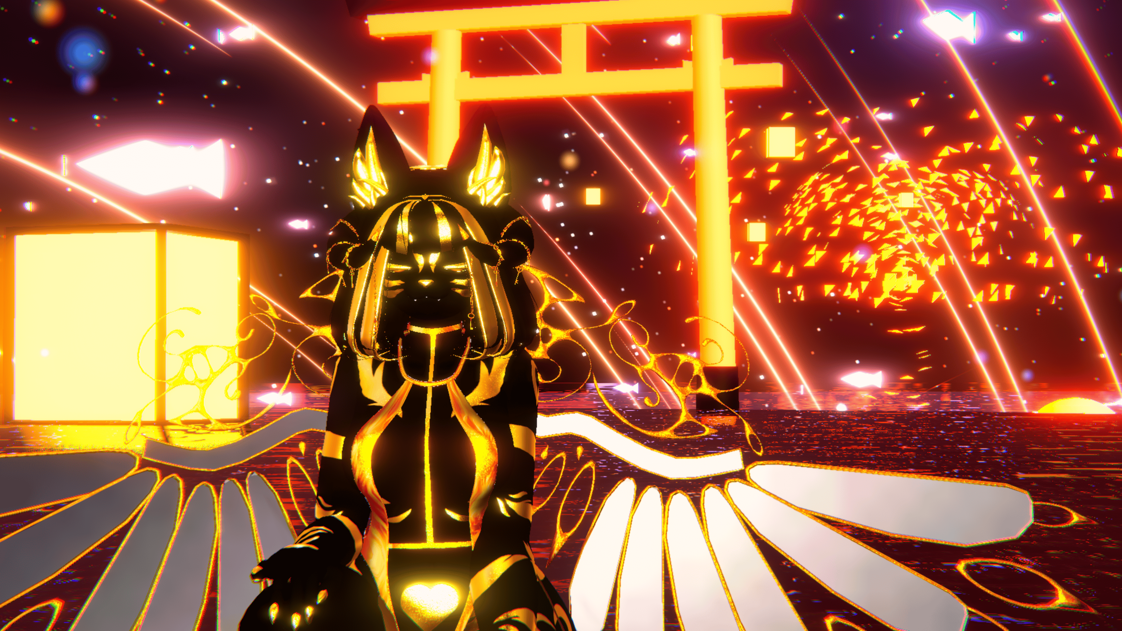 18+ (Facetracking) Aki the Golden Wolf VRChat Biscotti Avatar