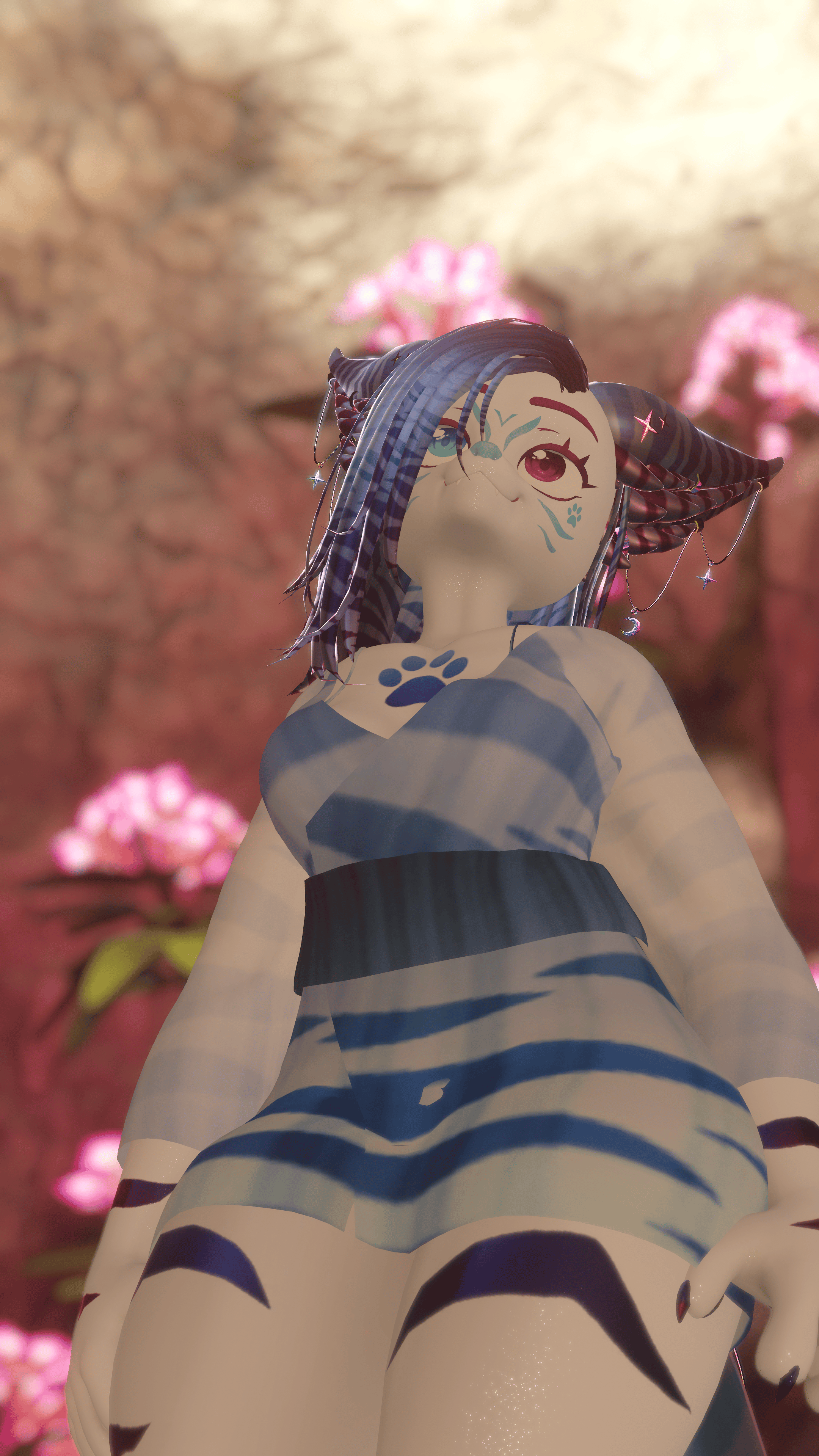 18+ (Facetracking) Kirita the Striped Fox VRChat Vulpup Avatar