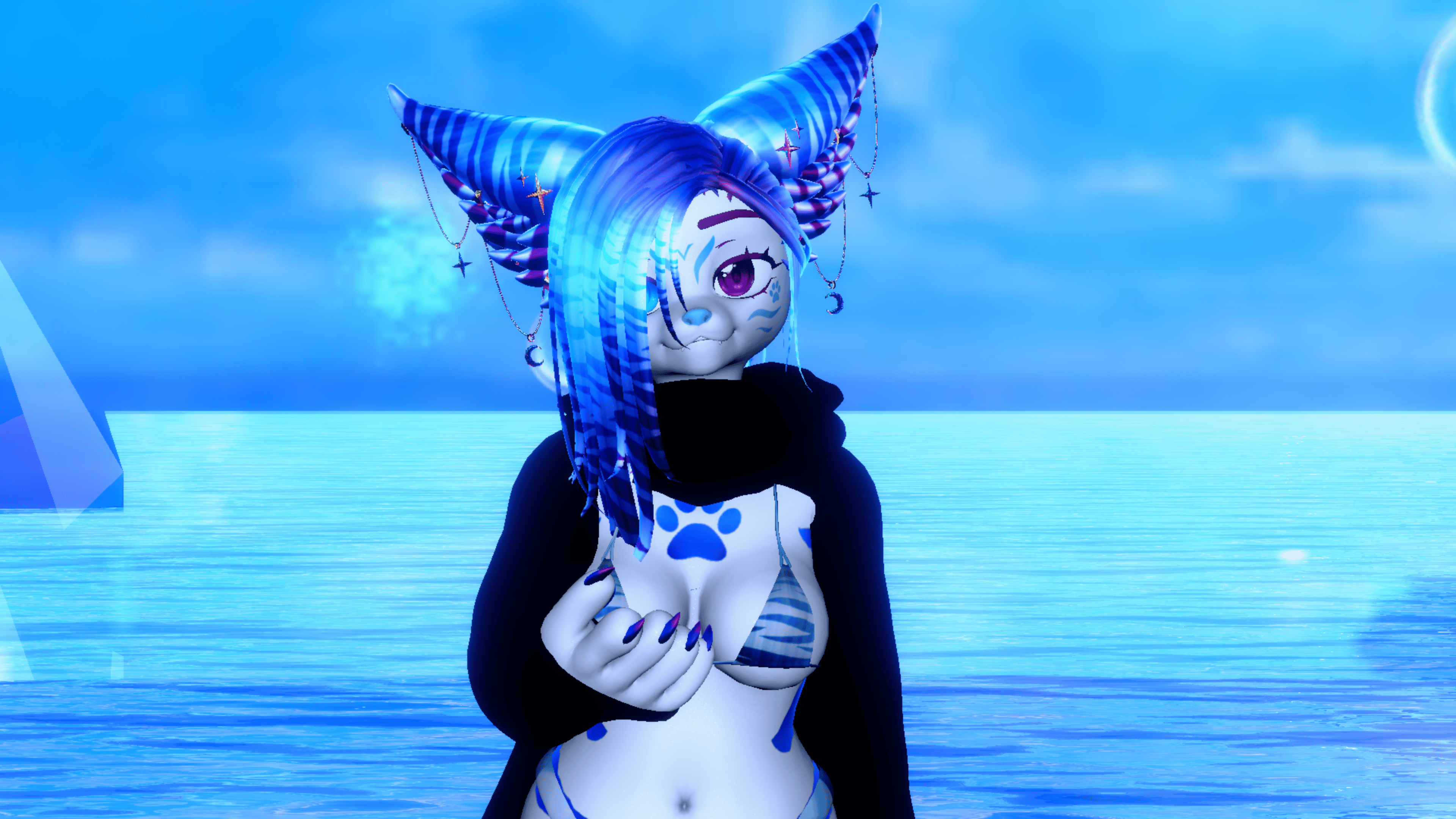 18+ (Facetracking) Kirita the Striped Fox VRChat Vulpup Avatar