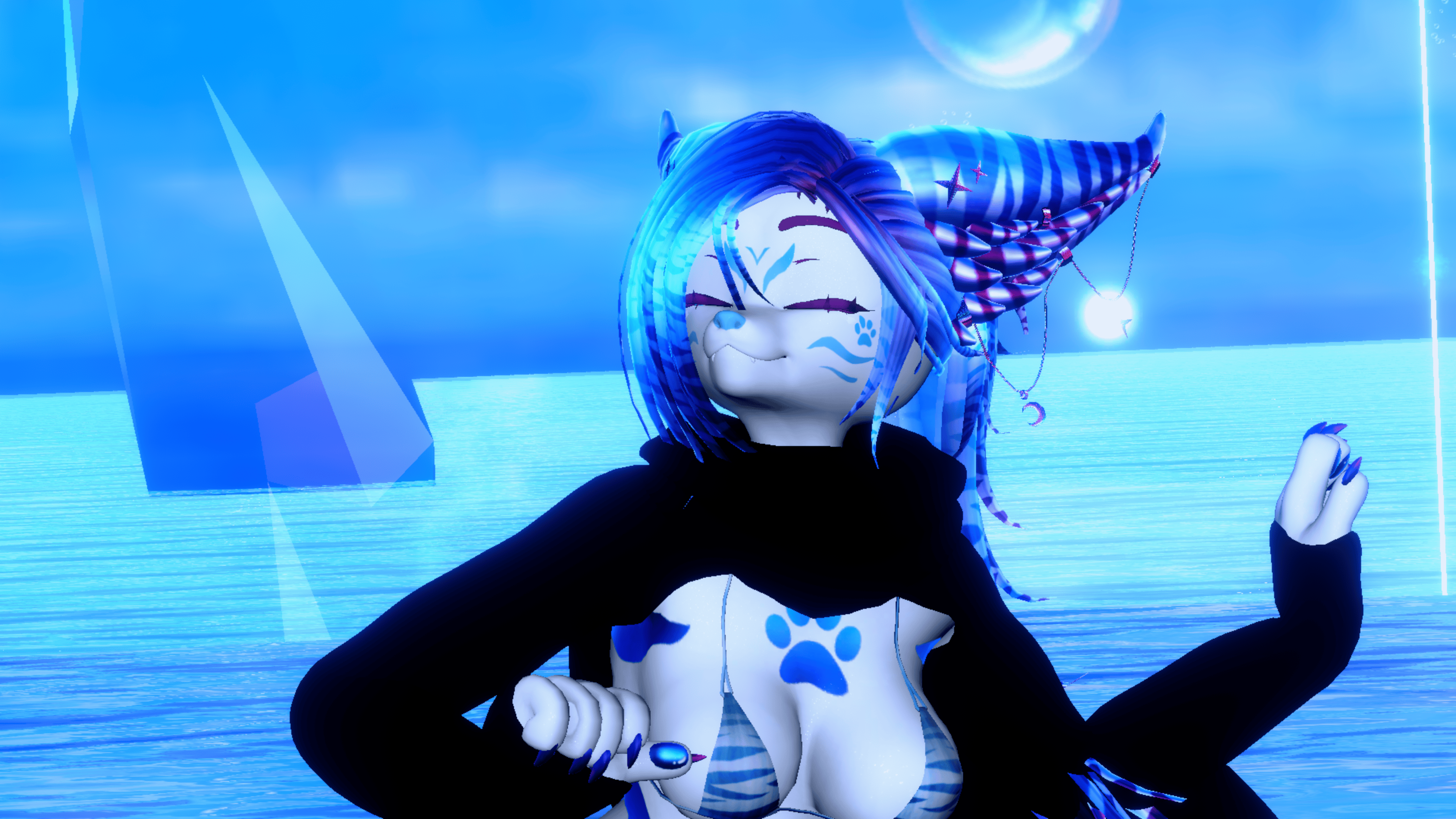 18+ (Facetracking) Kirita the Striped Fox VRChat Vulpup Avatar
