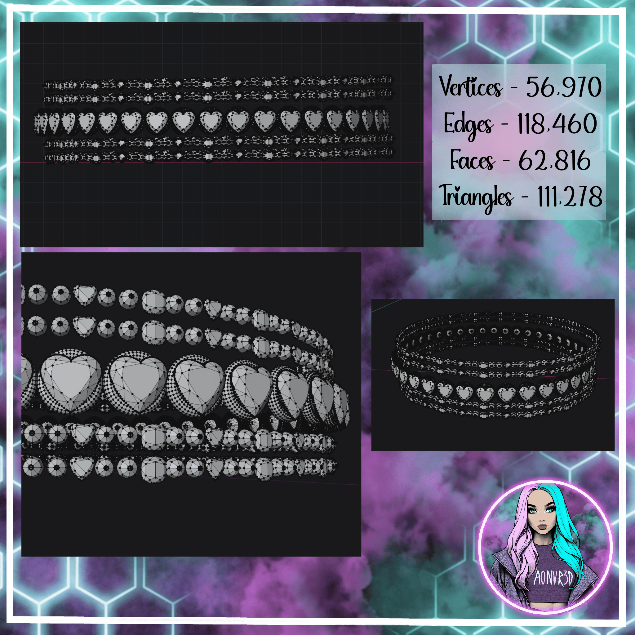 HEART GEM BRACELETS | 20 + TEXTURES