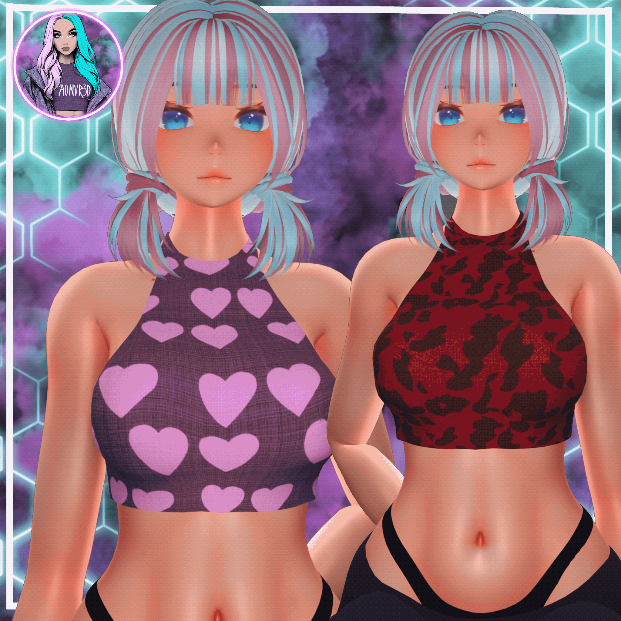 TANK TOP  4O + TEXTURES  RIGGED ANIME  SLIMFIT  EGIRL  ZINFIT