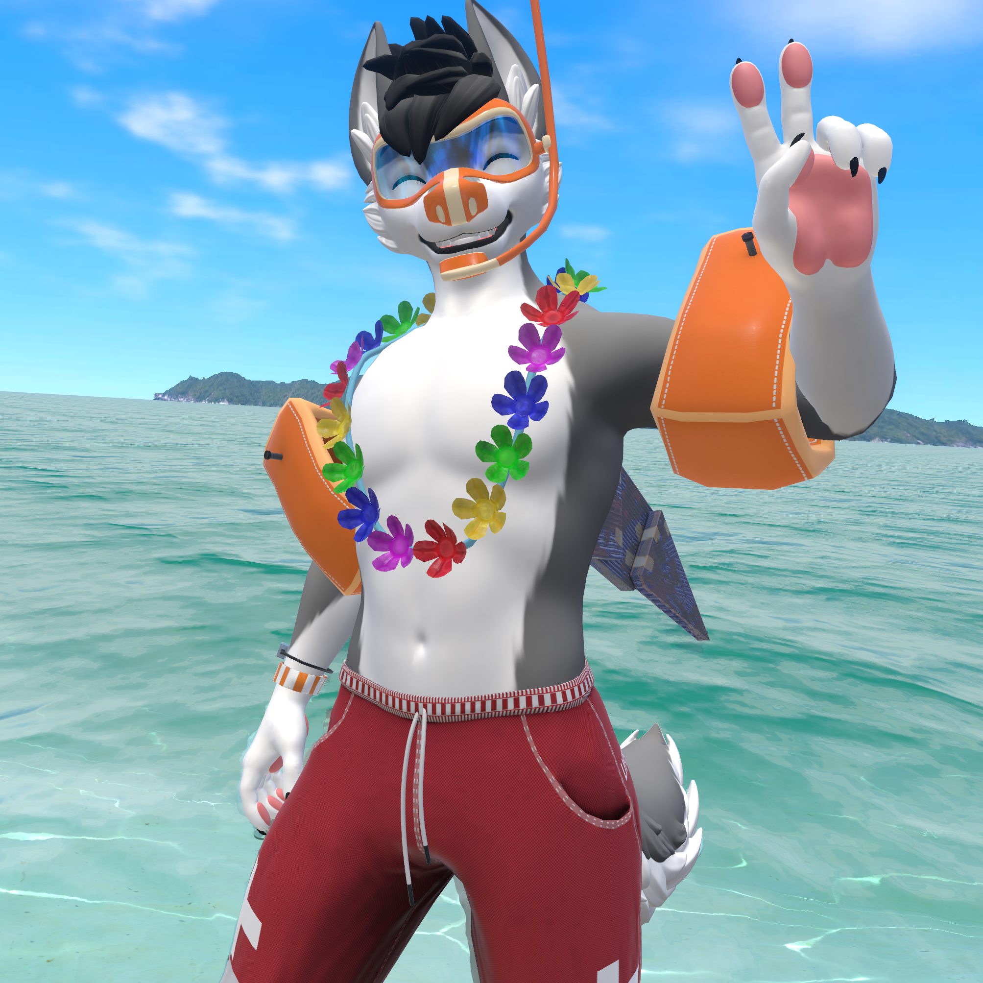 Male Winterpaw Canine - Summer Fun Outfit