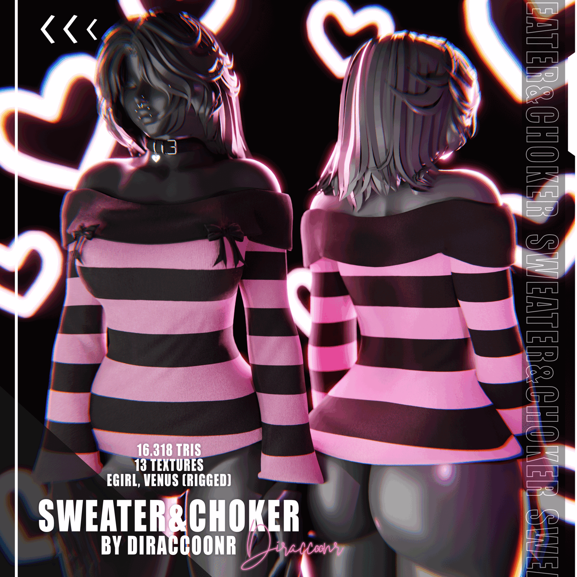 ♡ SWEATER&CHOKER; SET (EGIRL, VENUS RIGGED)