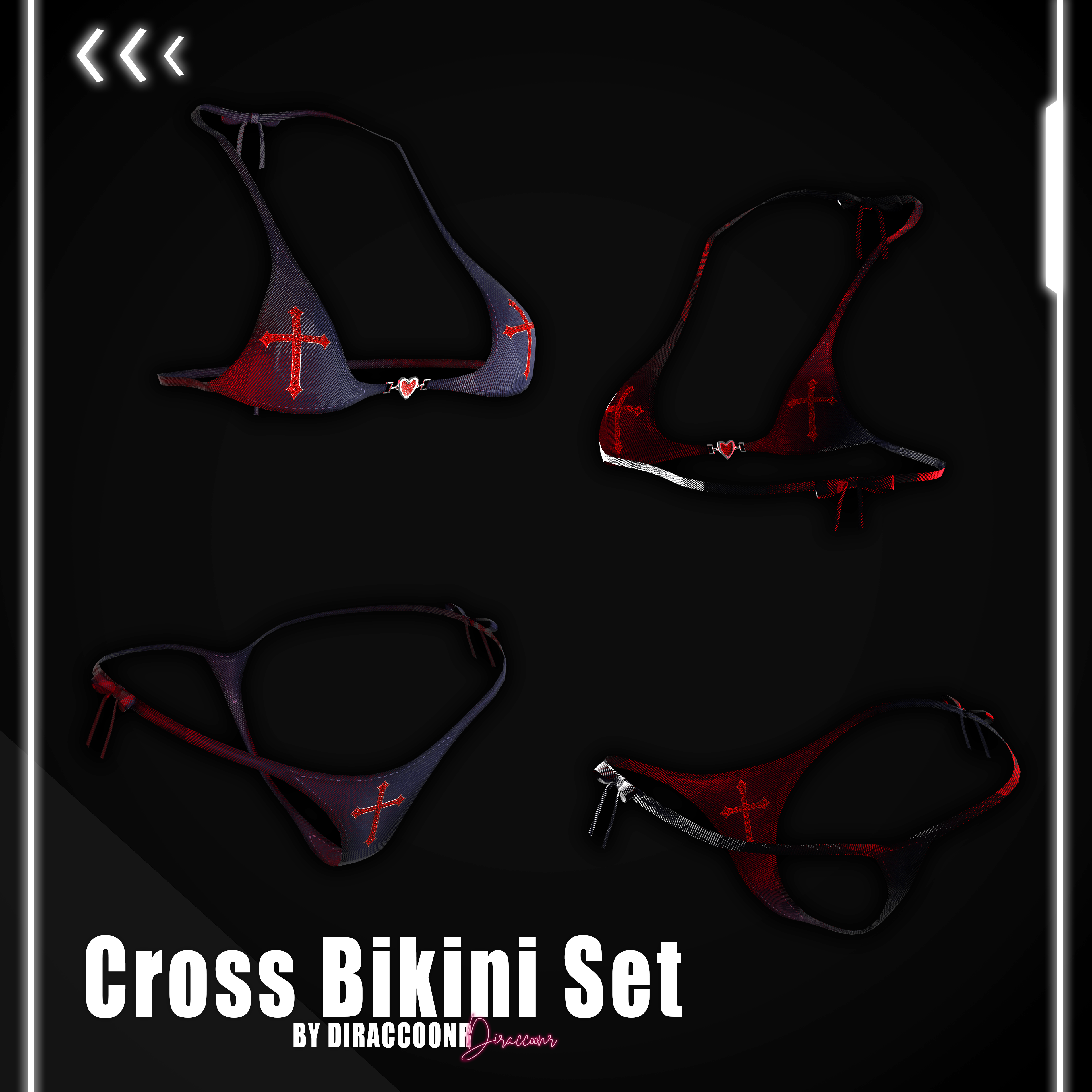 ♡ Cross Bikini Set (Venus Rigged)
