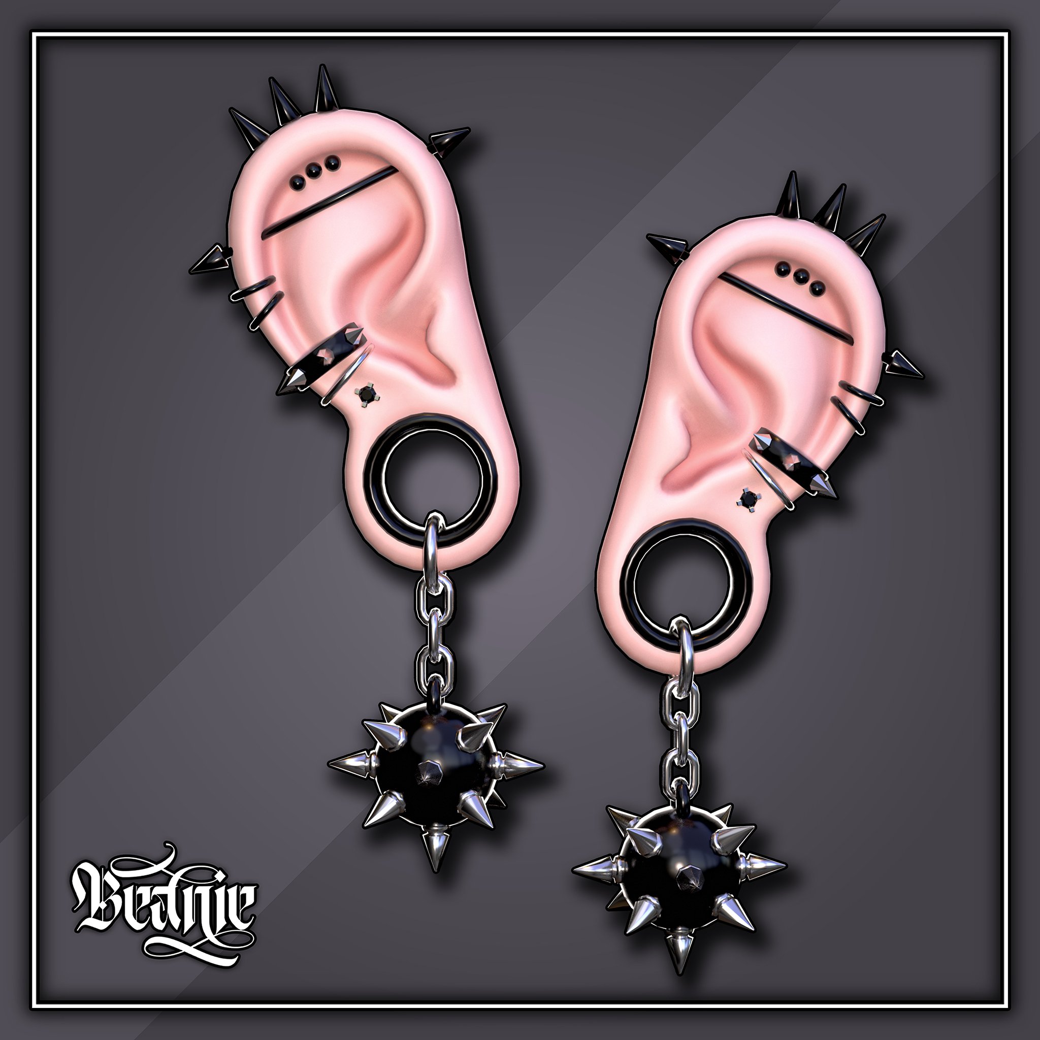 'Destruction' Earrings + Gauges Set
