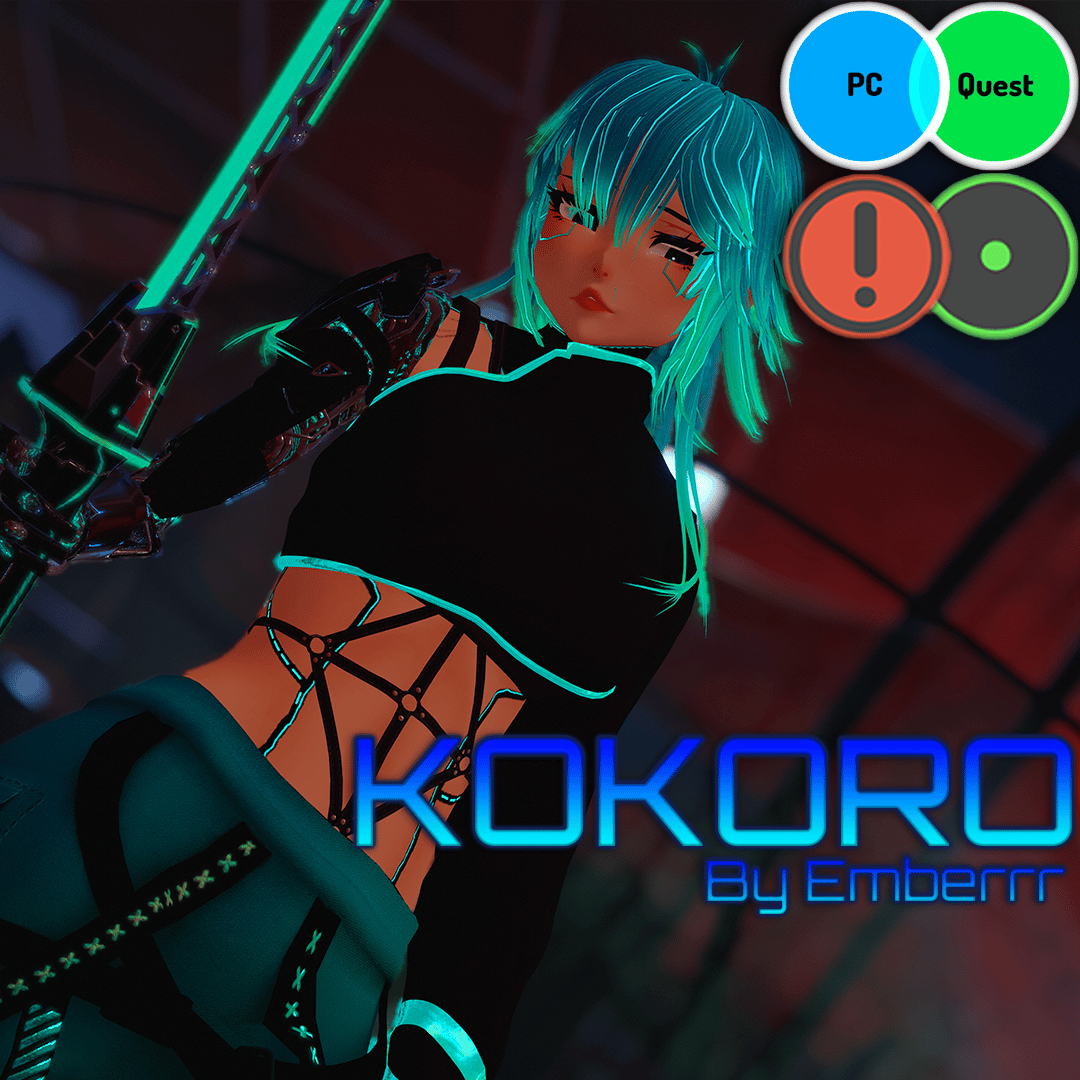 Kokoro - Cybernetic Samurai (VCC/SPS/Quest/Green Ver.) Unity 2022