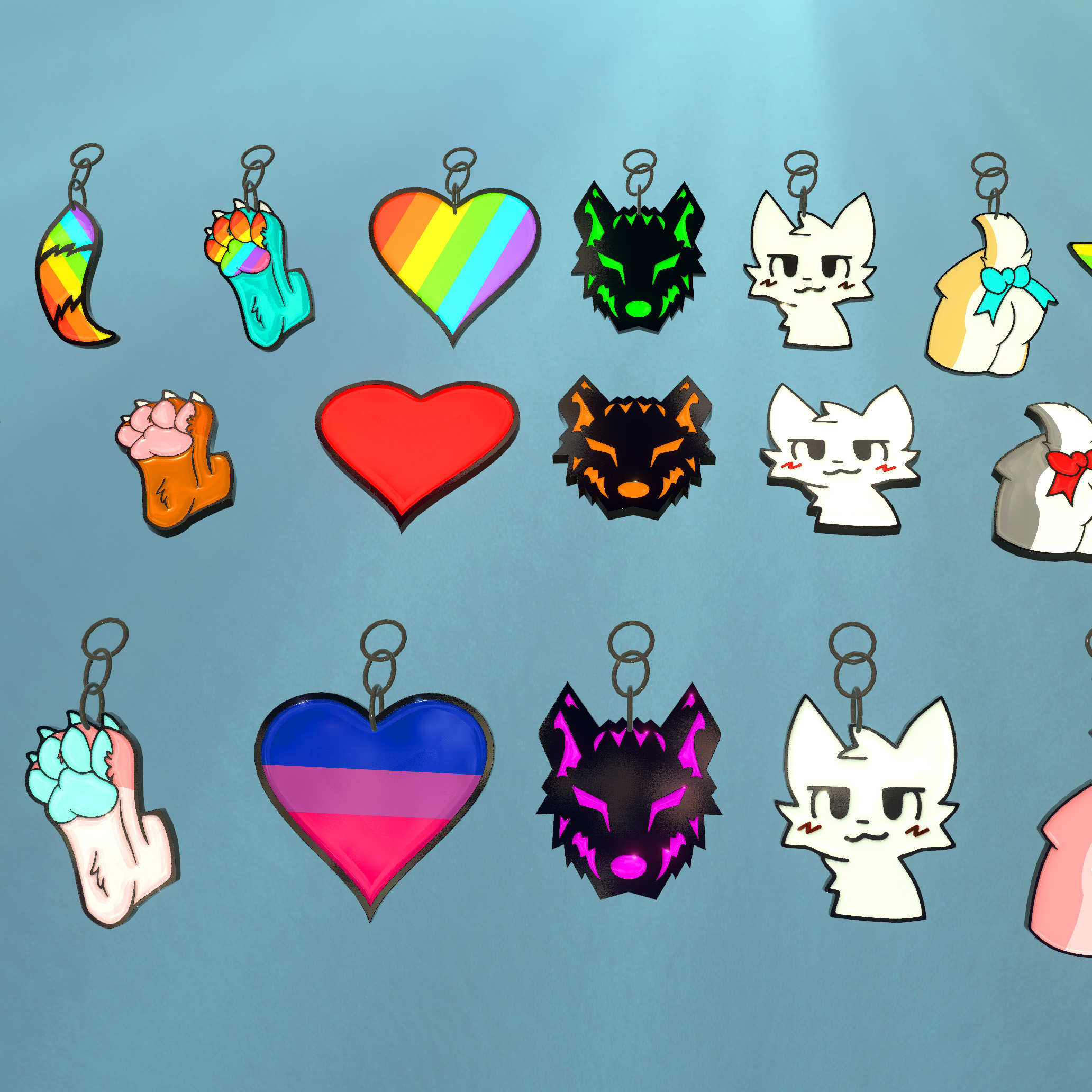 Furry Earrings and Pins for VRChat