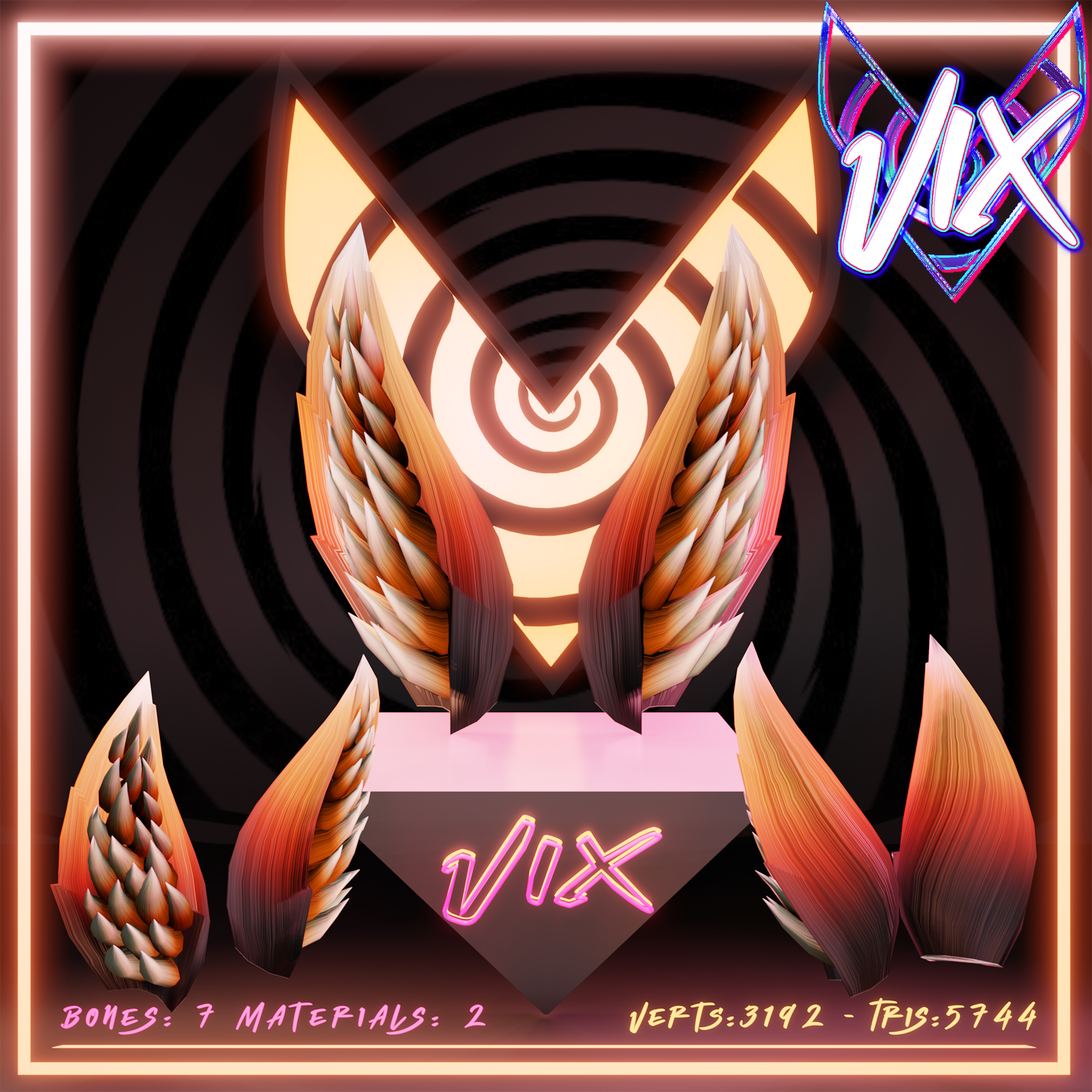 FREE LOW POLY FOX EARS for VRChat VRM Models w/ PHYSBONES - UPDATED! (2024)