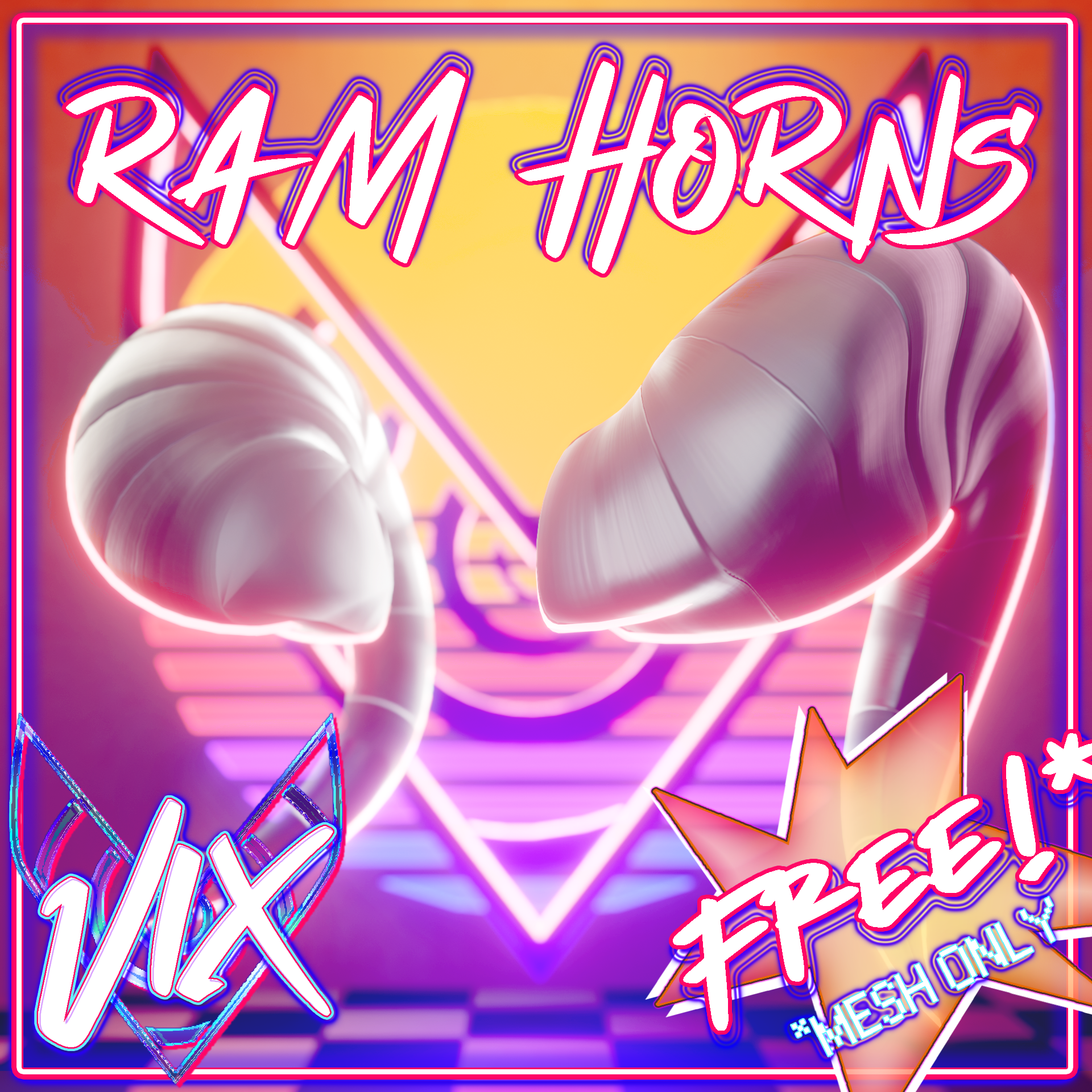 FREE* RAM GOAT SHEEP DEMON DEVIL HORNS for VRCHAT (OPTI)
