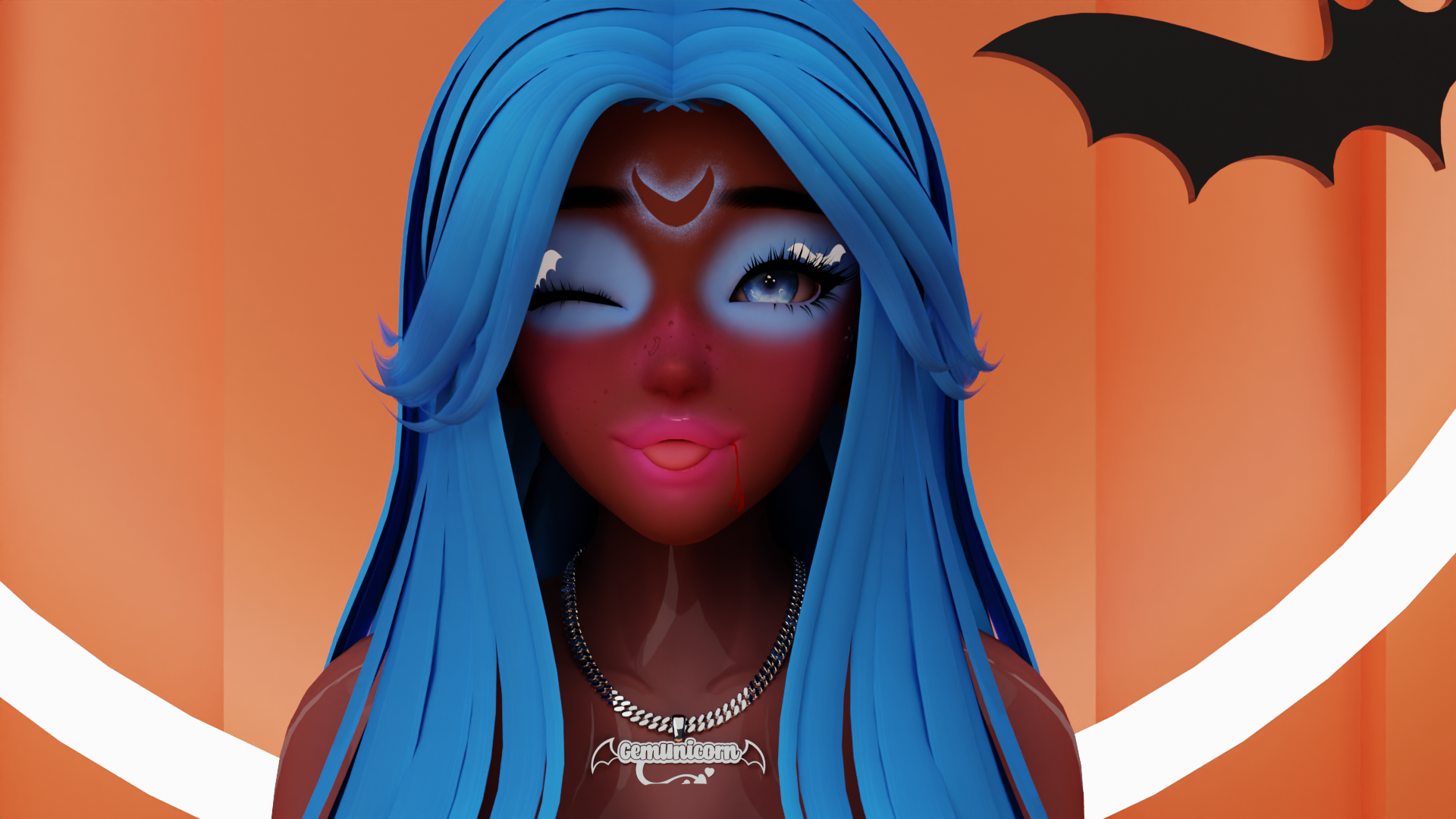 Vampire makeup for Ameila Head
