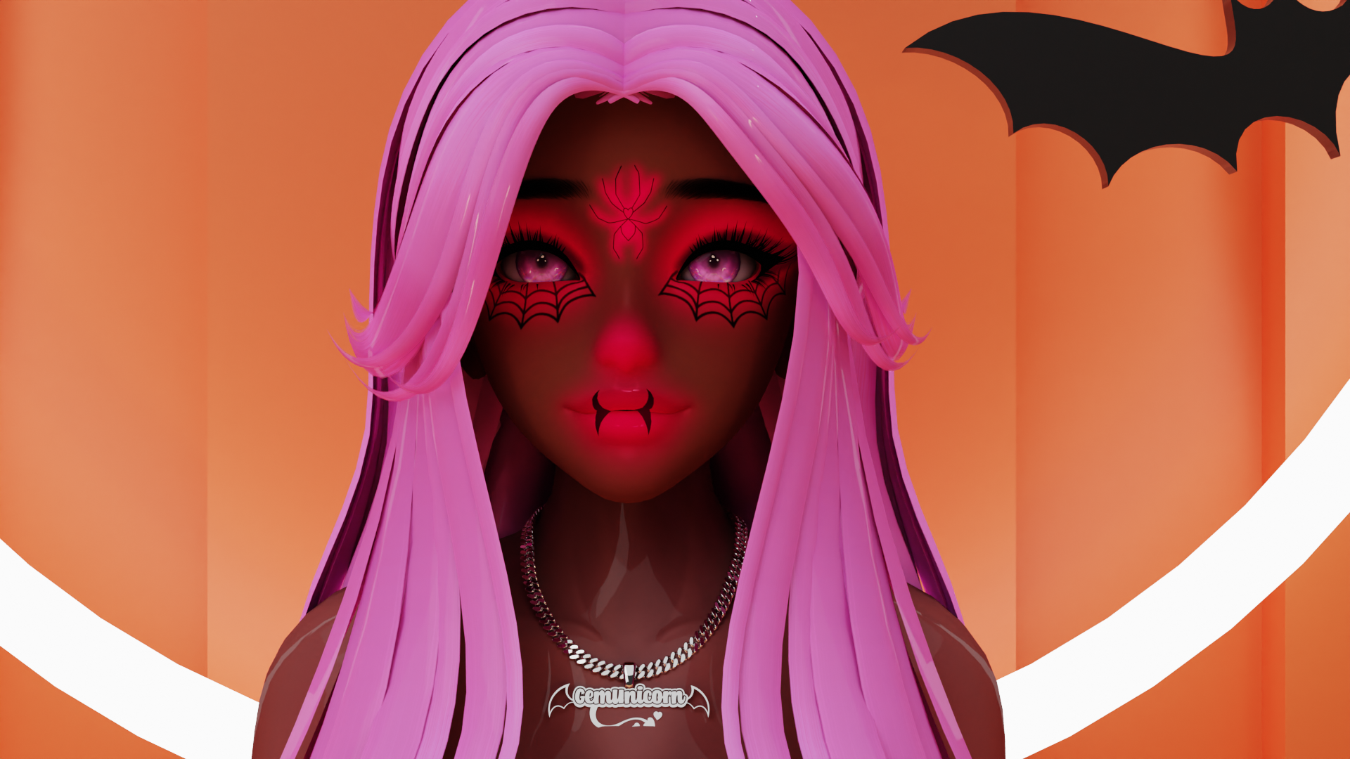 Spider makeup for Ameila head