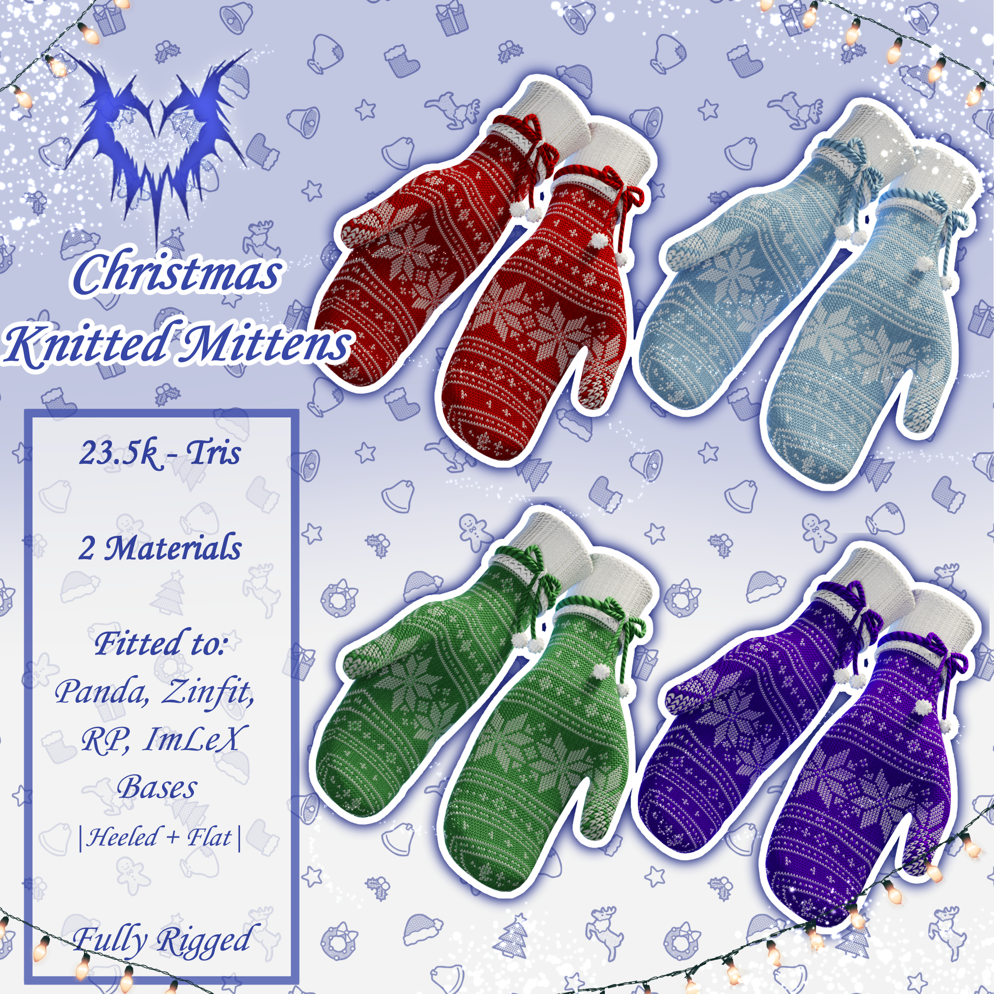 Christmas Knitted Mittens