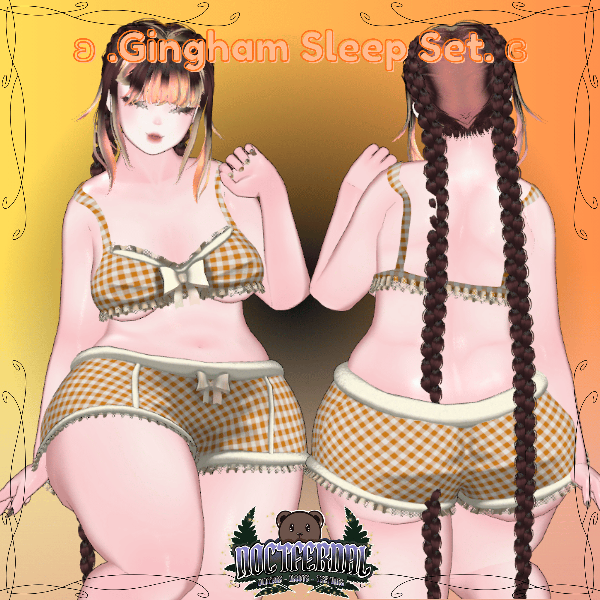 Gingham Sleep Set