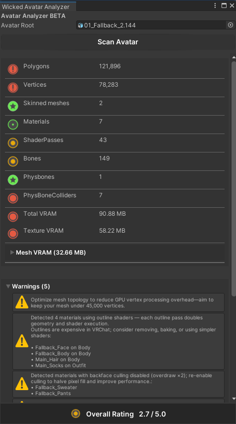Wicked Avatar Analyzer V1.86