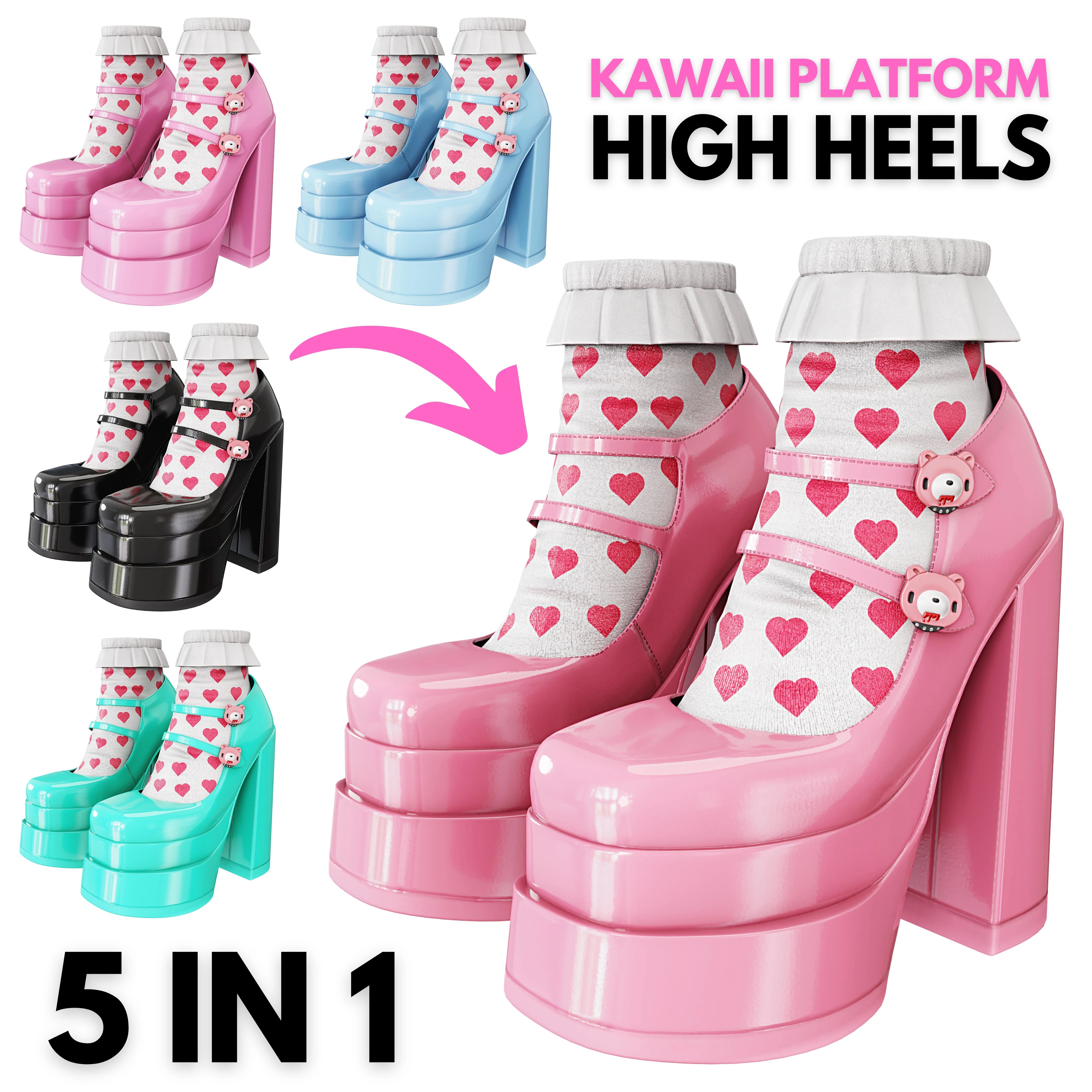 Platform High Heels Kawaii BUNDLE | WOLVES STUDIO