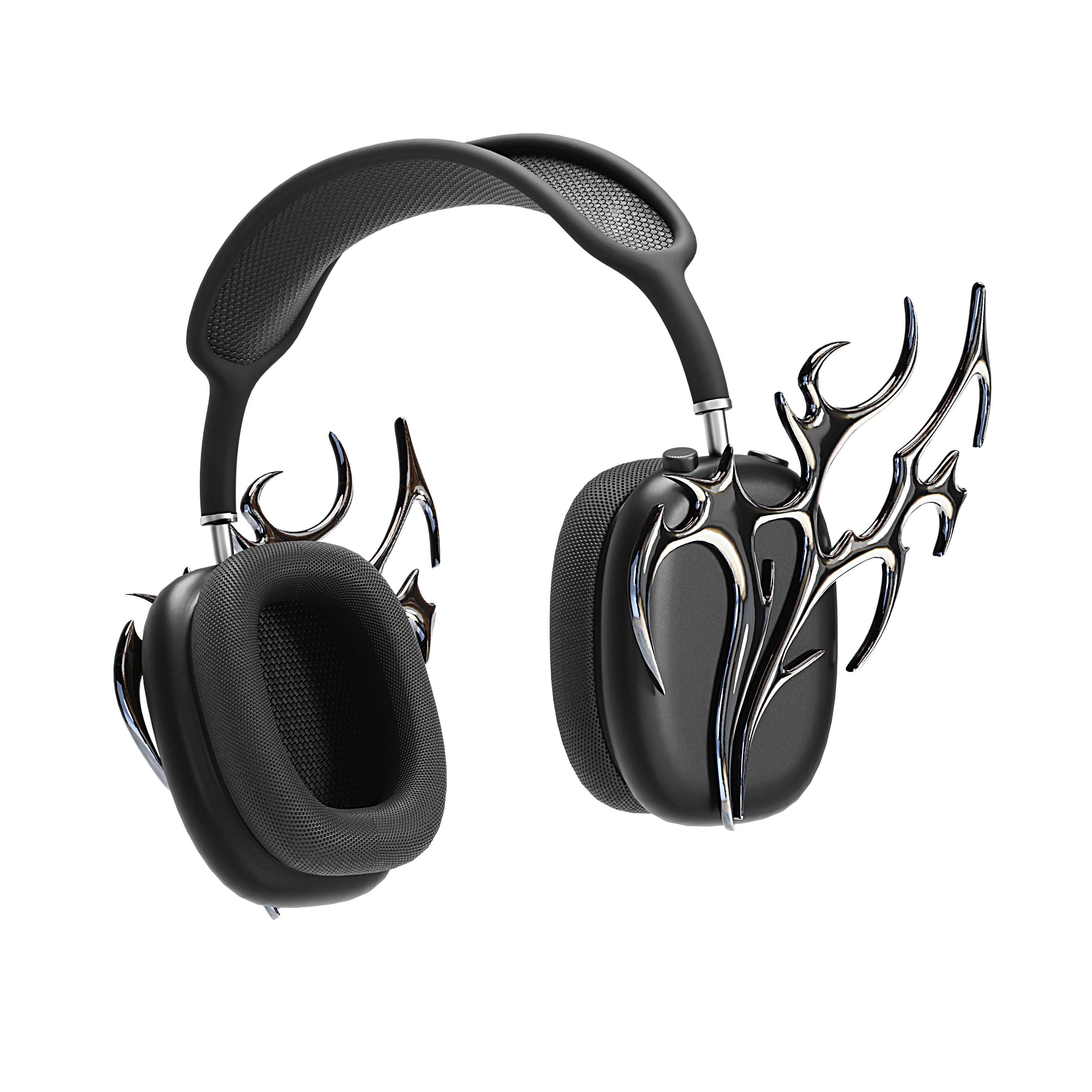Headphone Chrome Heart Silver - Streetwear | WOLVES STUDIO