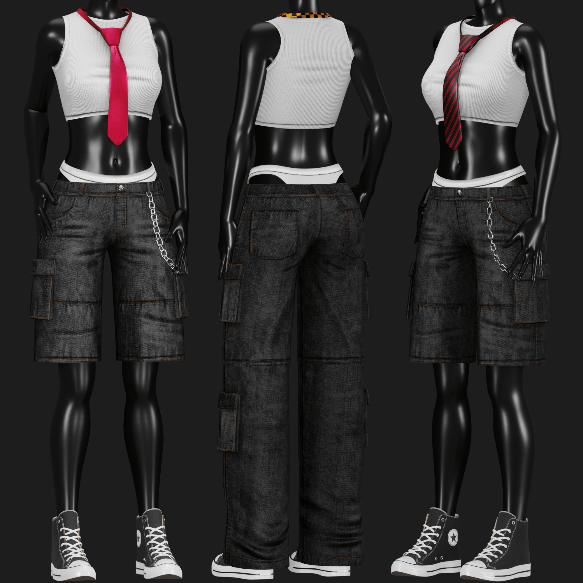 WOMEN'S Y2K 2000's Casual SET 2 VRChat | WOLVES STUDIO