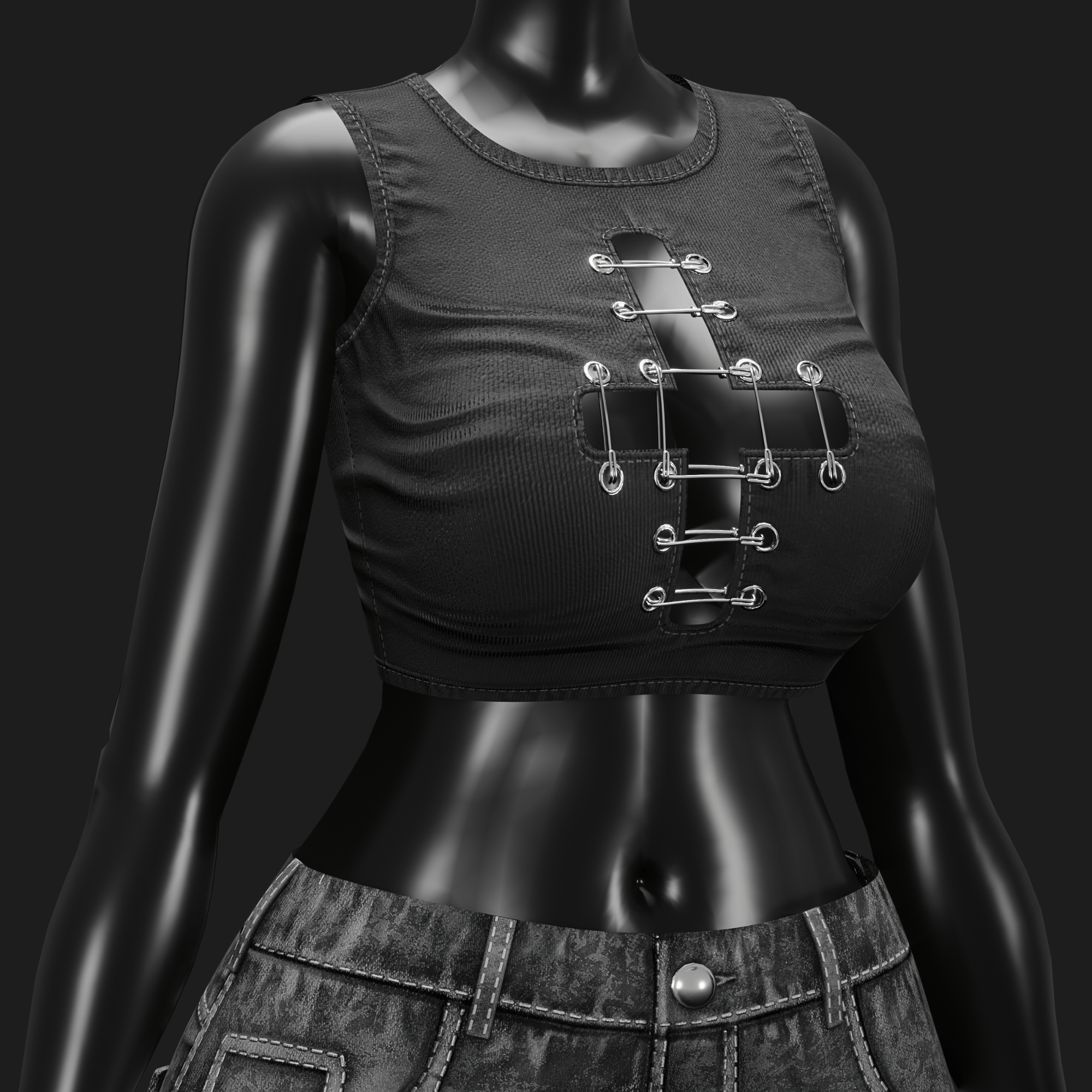 WOMEN'S Y2K 2000's SET VRChat - Cargo Pants + T-Shirt | WOLVES STUDIO