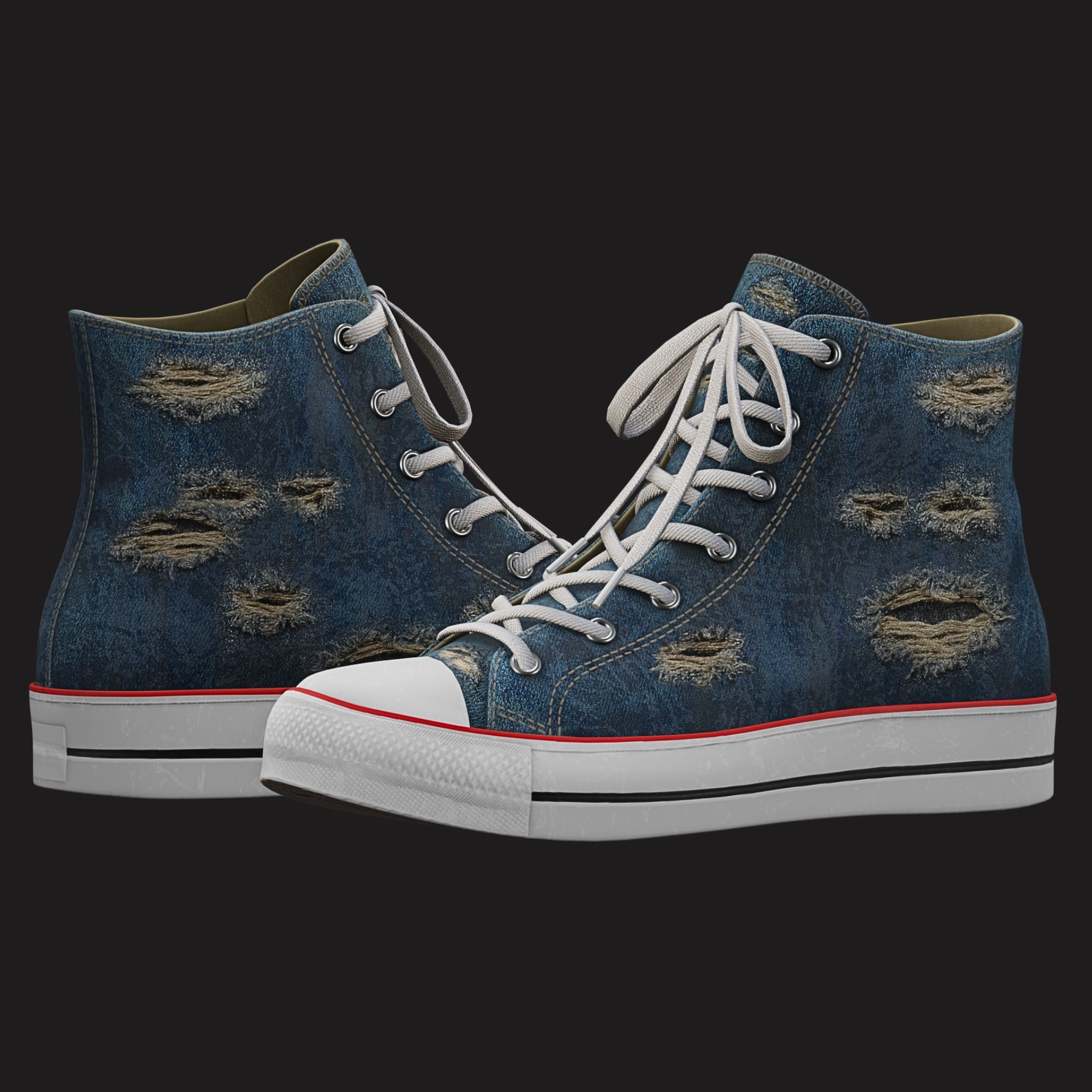 Ripped Denim Sneaker Unbranded | WOLVES STUDIO